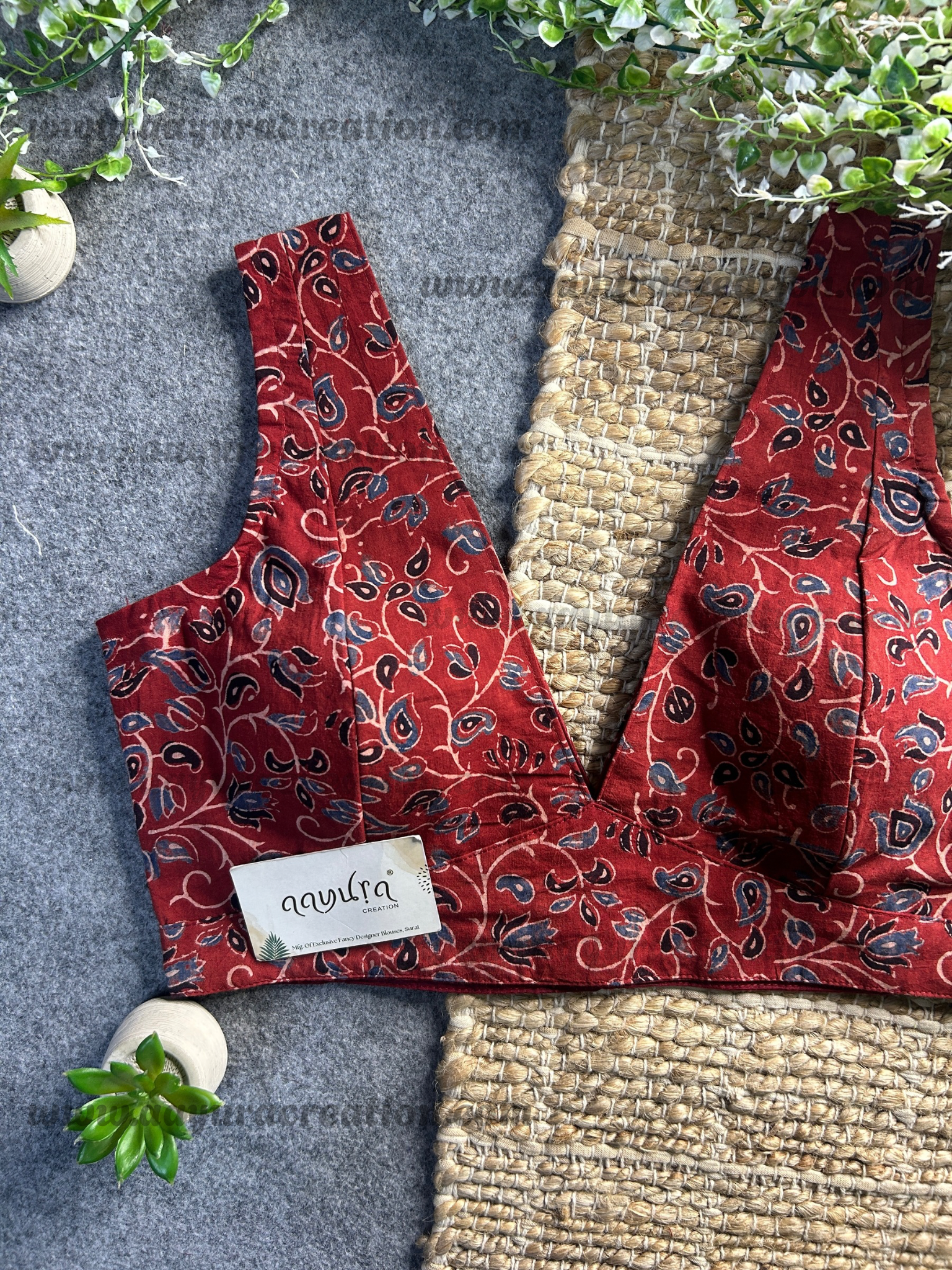 Ajrakh V Neck