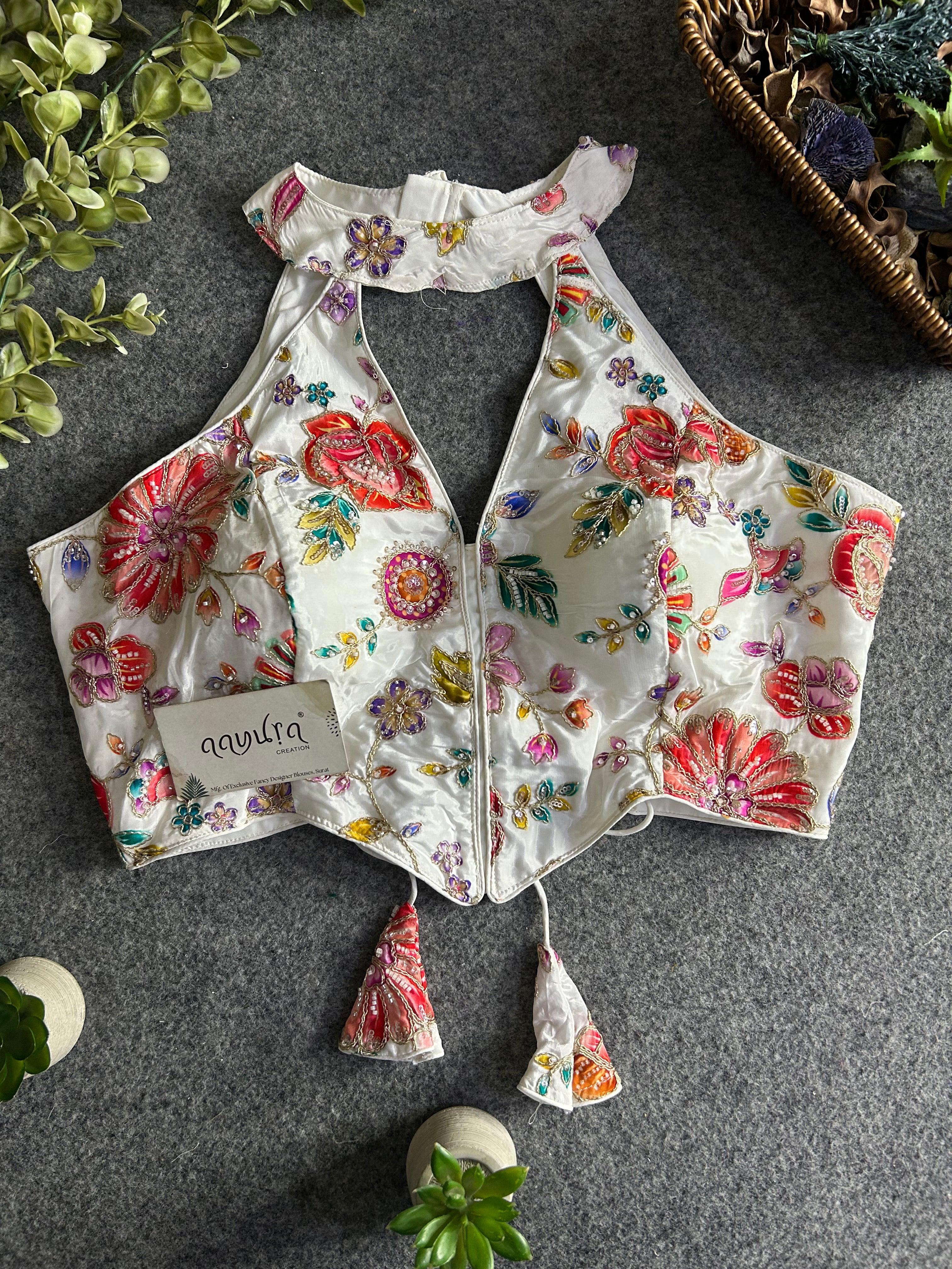 Noor Crape Silk Halter Blouse