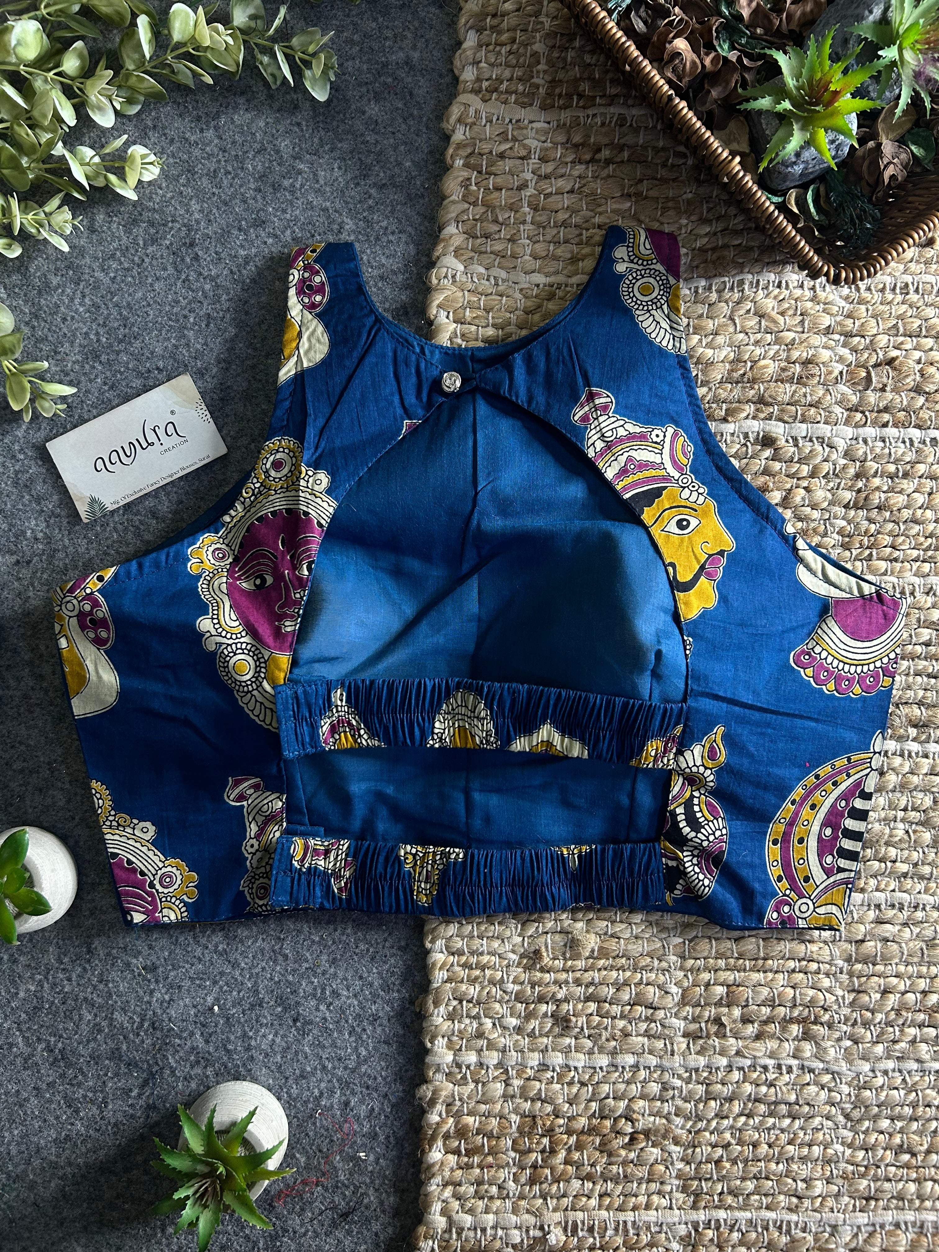 StyleEase Cotton Halter Designer Blouse