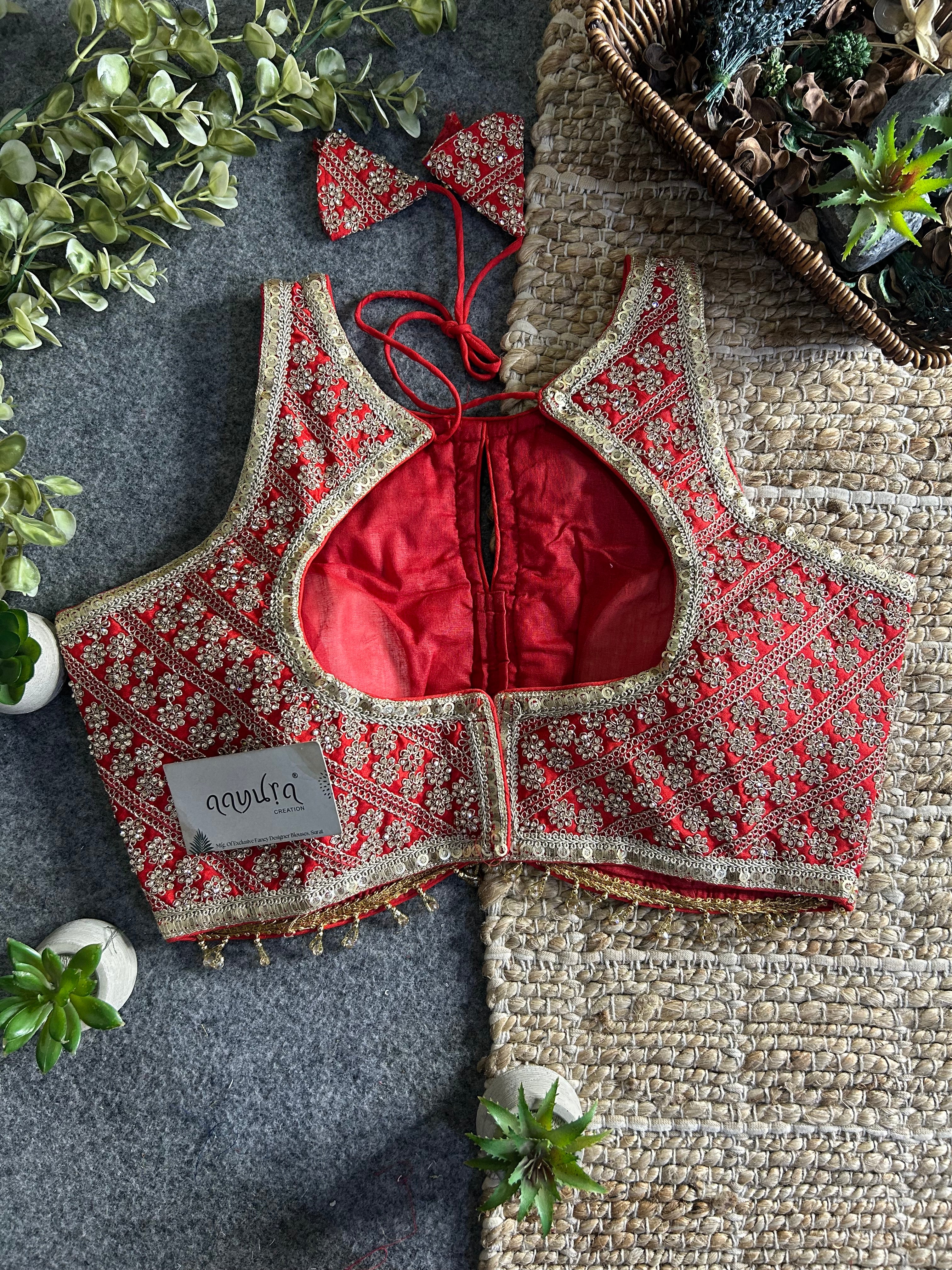 Heavy Stone Work Designer Lace Blouse