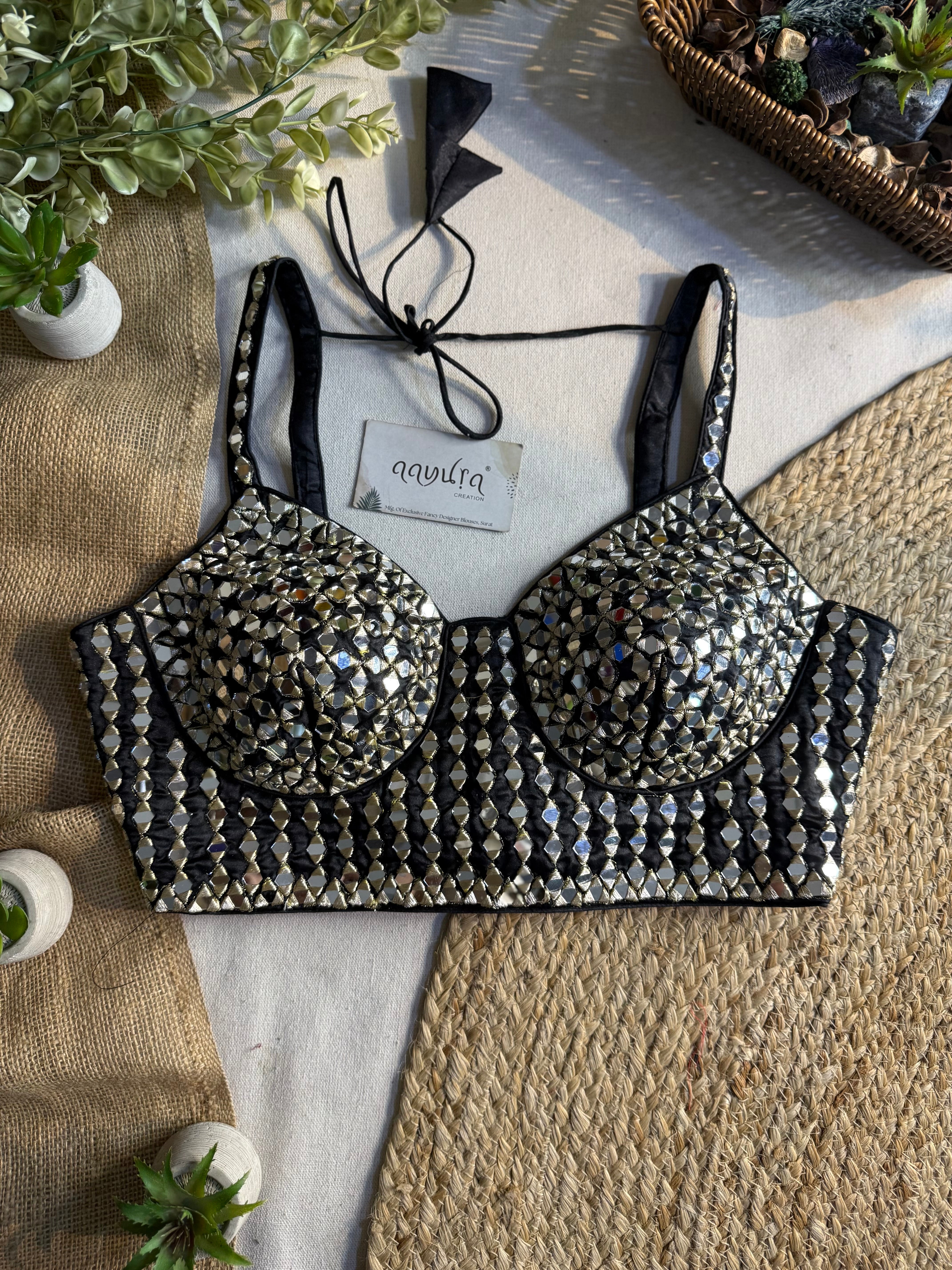 Jashn Mirror Work Strap Blouse