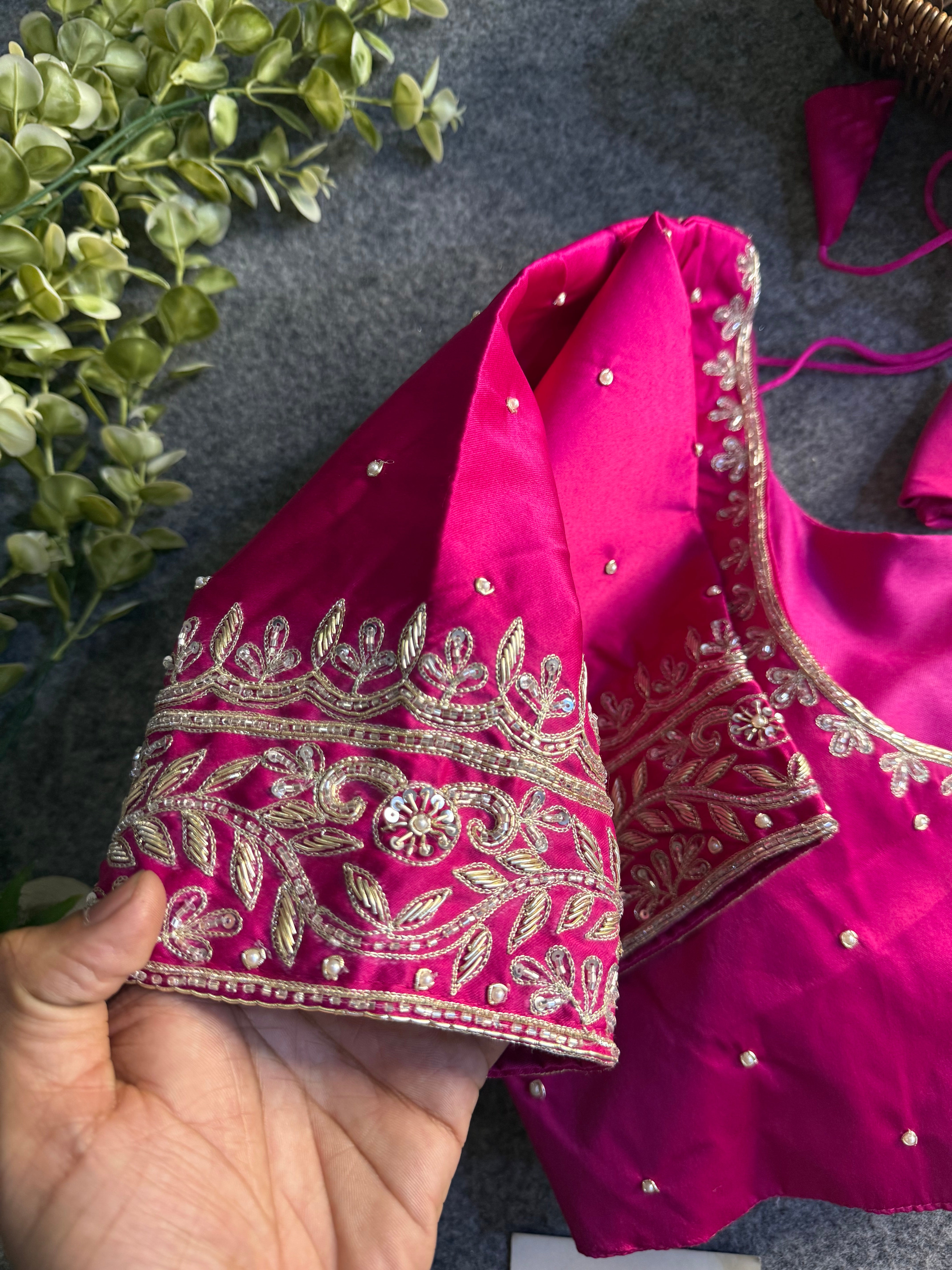 Royal Zardosi Silk Front-Open Blouse