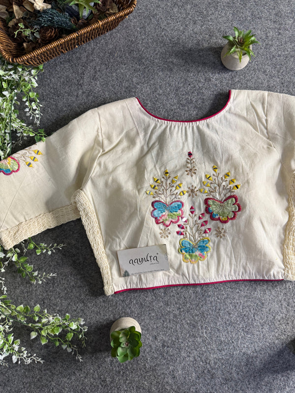 Khadi Threaded Streatchable Blouse