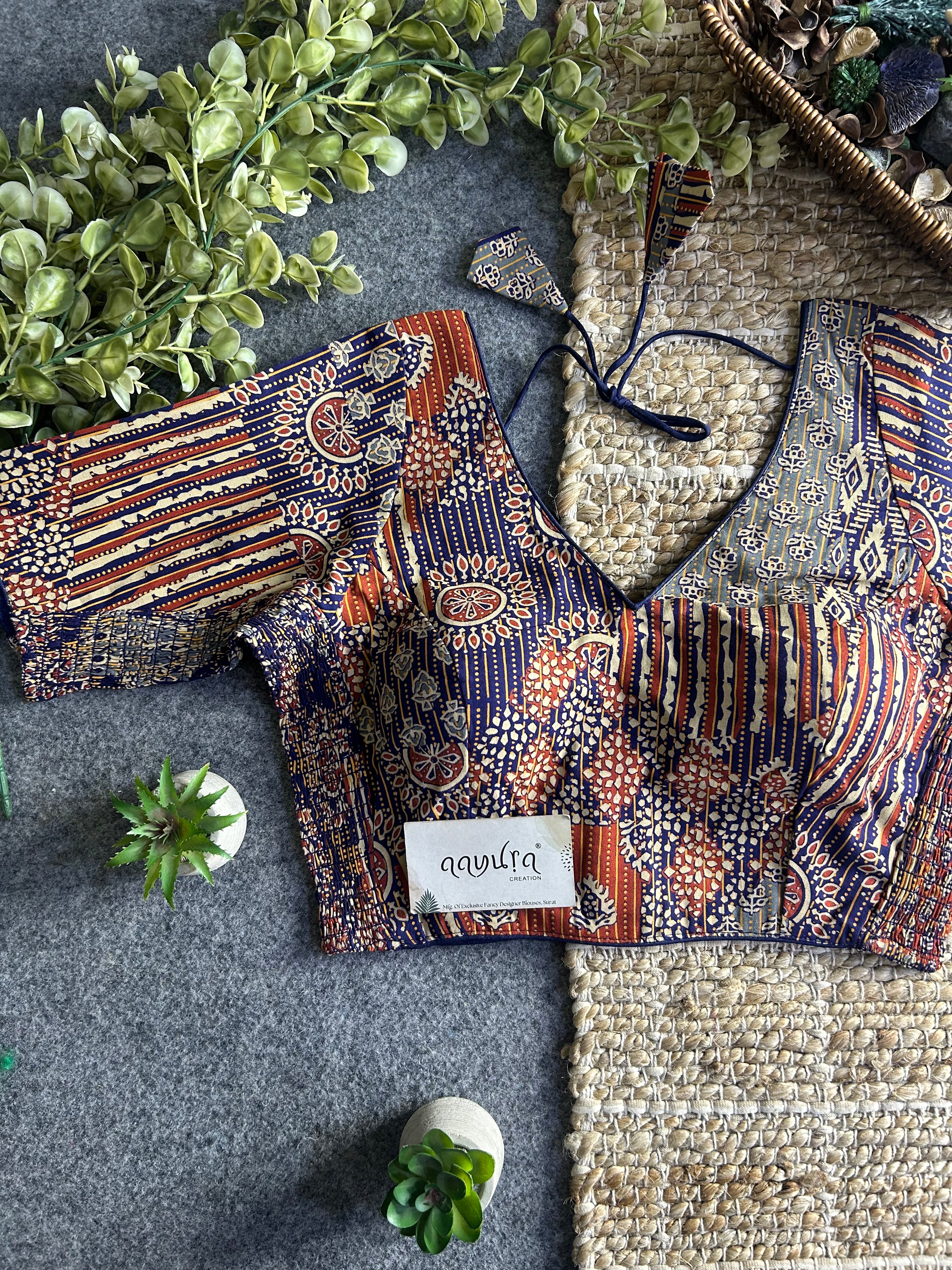 Comfort Fit Ajrakh Print Blouse