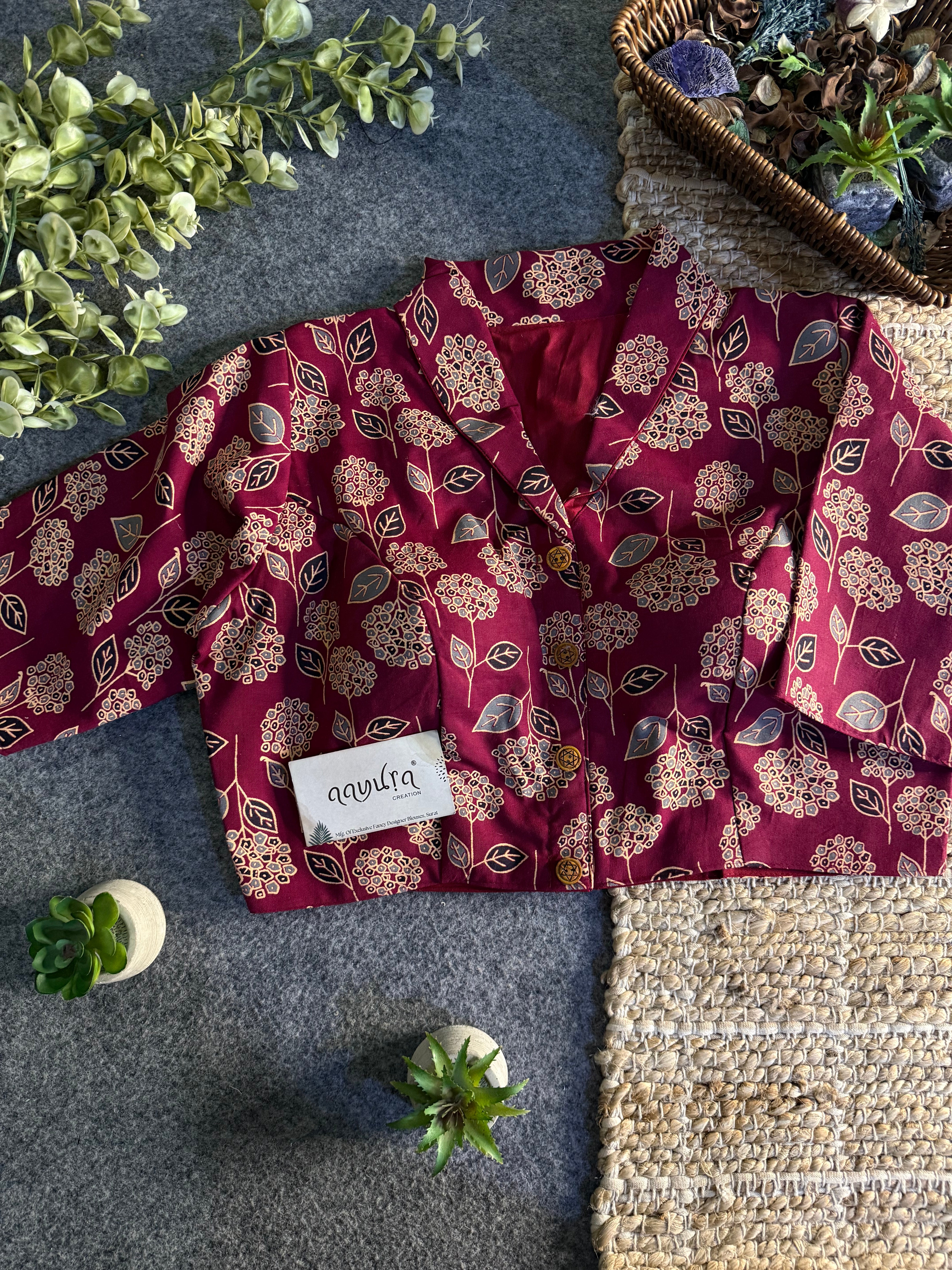 Cotton Coller Ajrakh Blouse