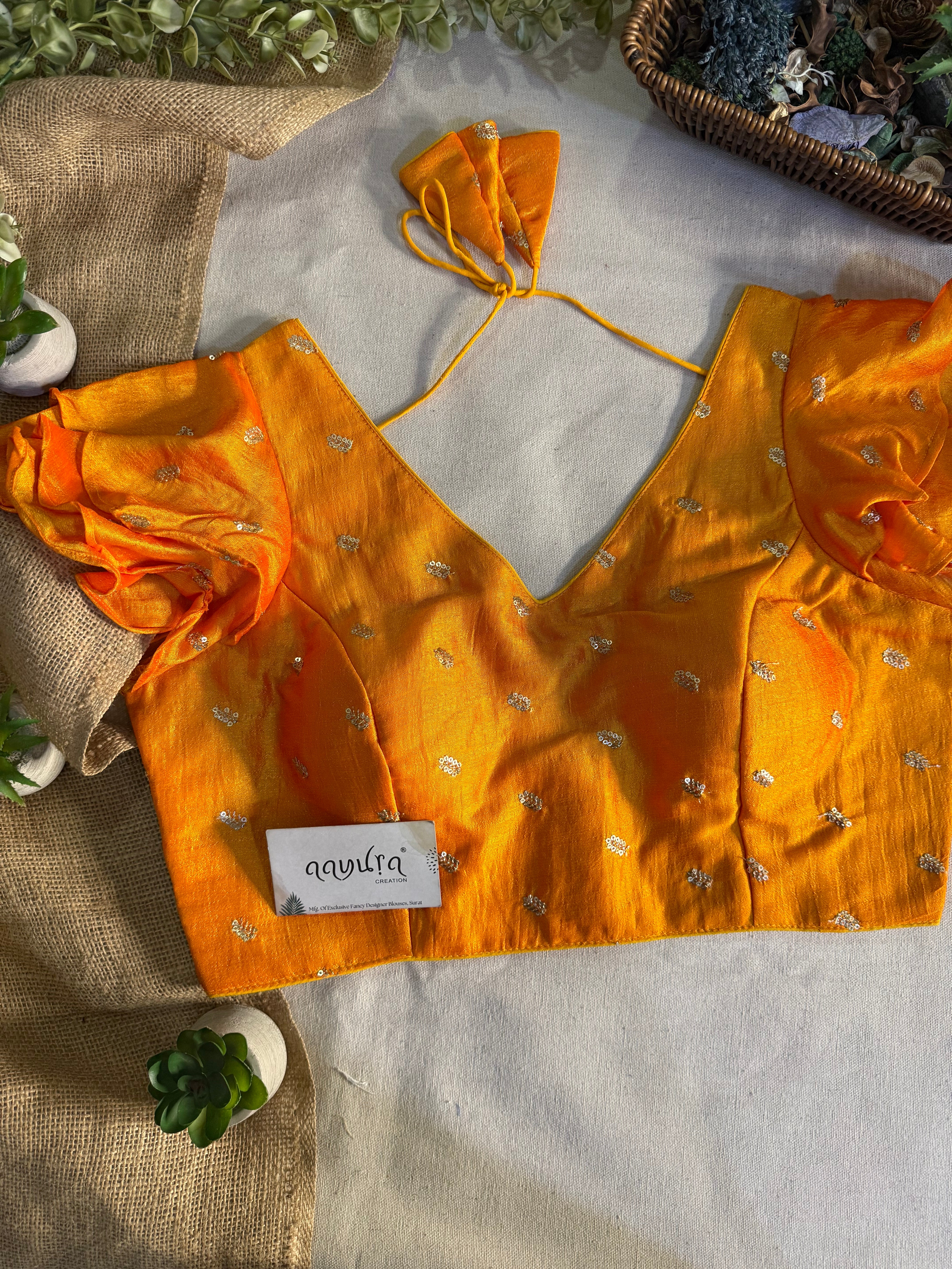 Elegant Frill Vichitra Silk Blouse