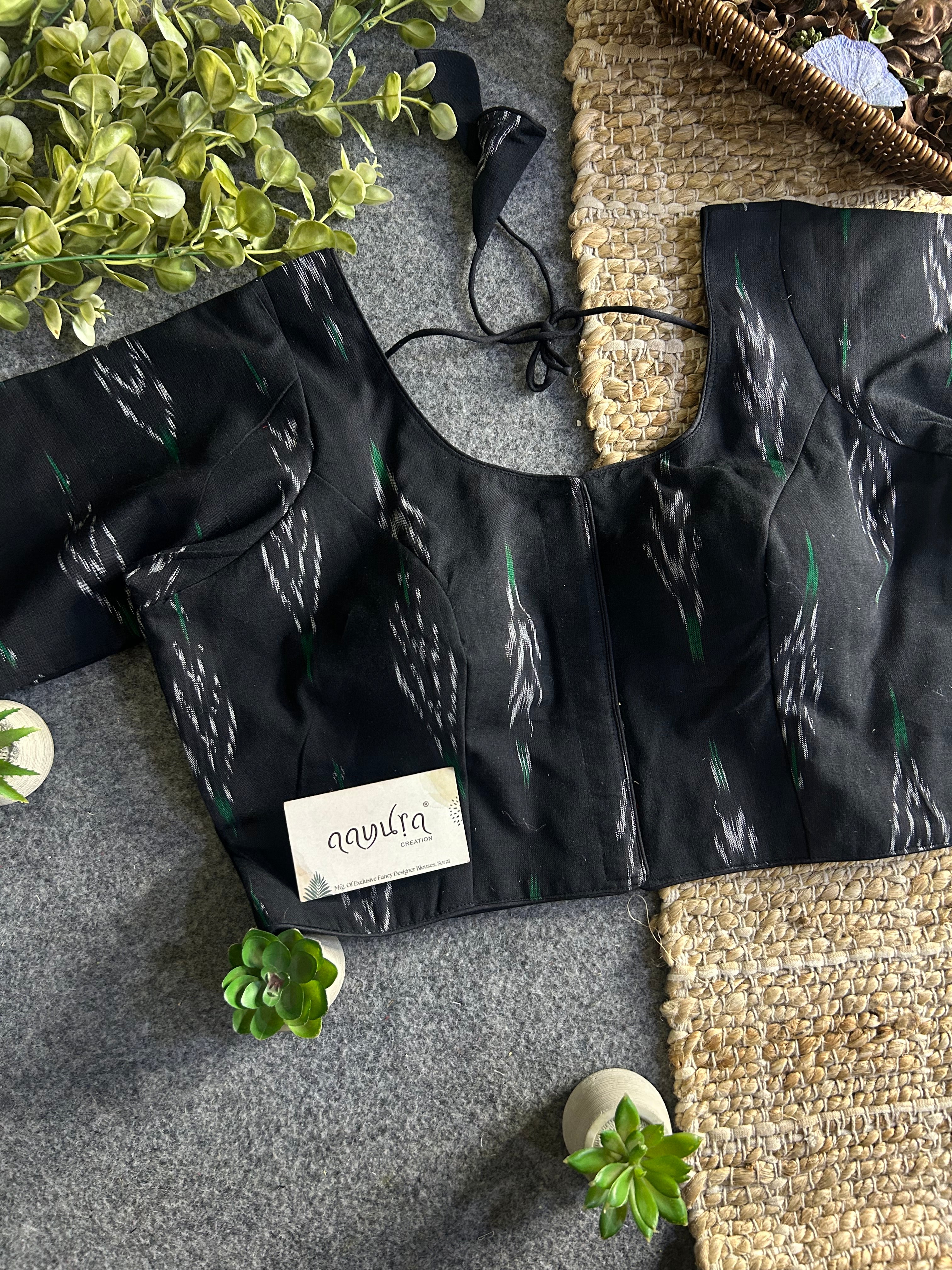 Classic Ikkath Designer Front-Open Blouse