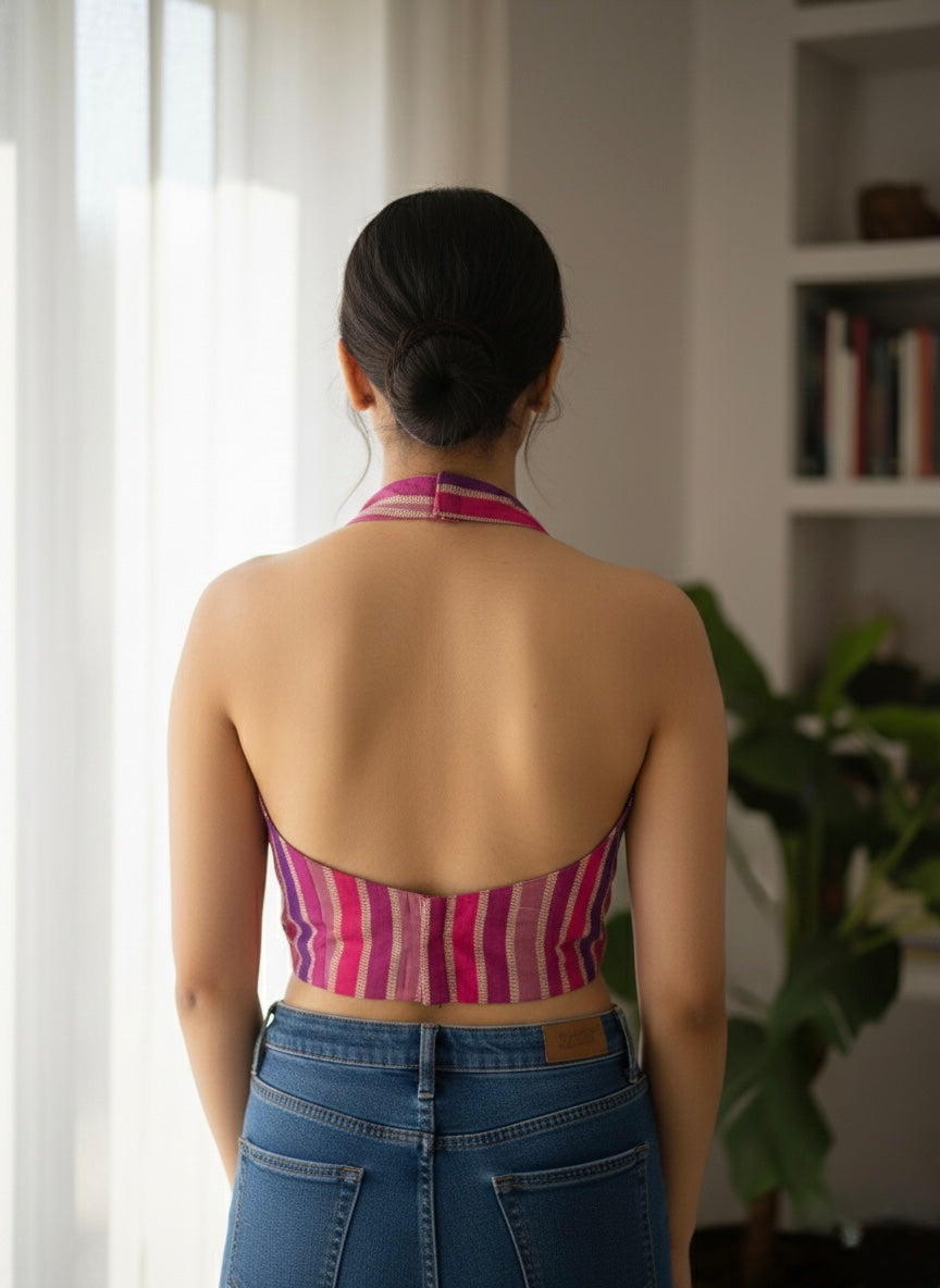 Banarasi Modern Halter Neck