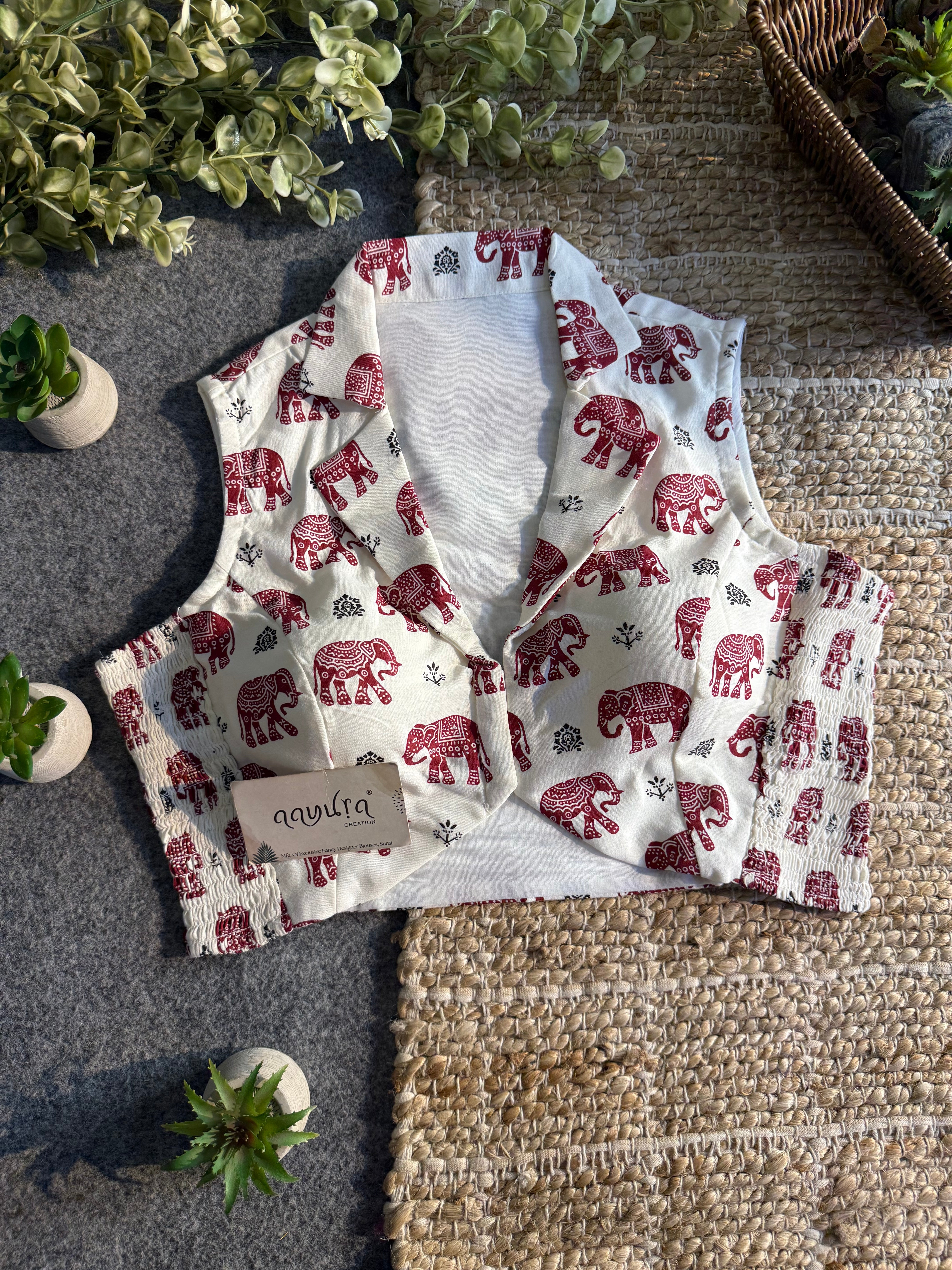 Stretch Hathi Print Blouse