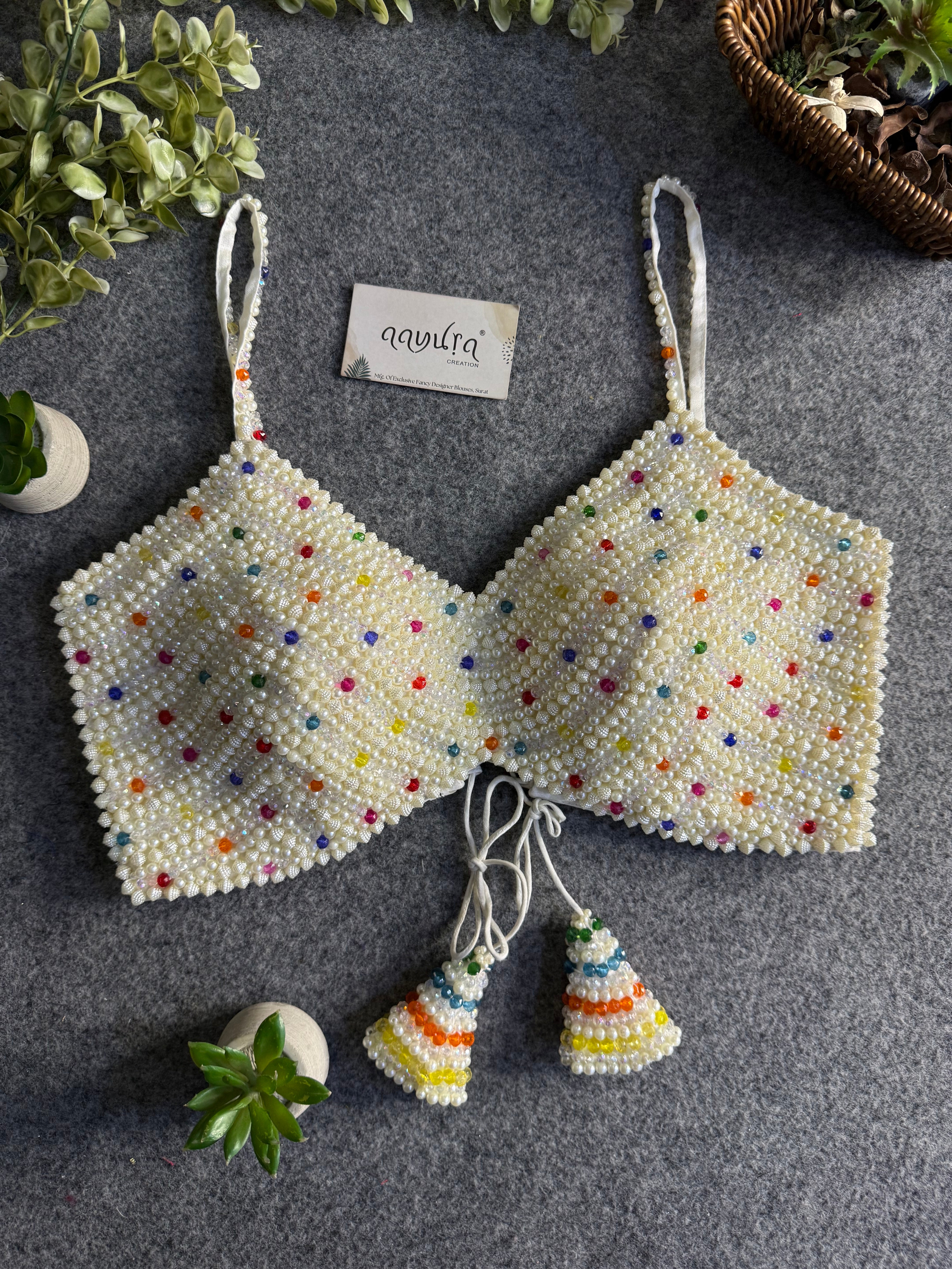 Abha Pearl Strap Blouse