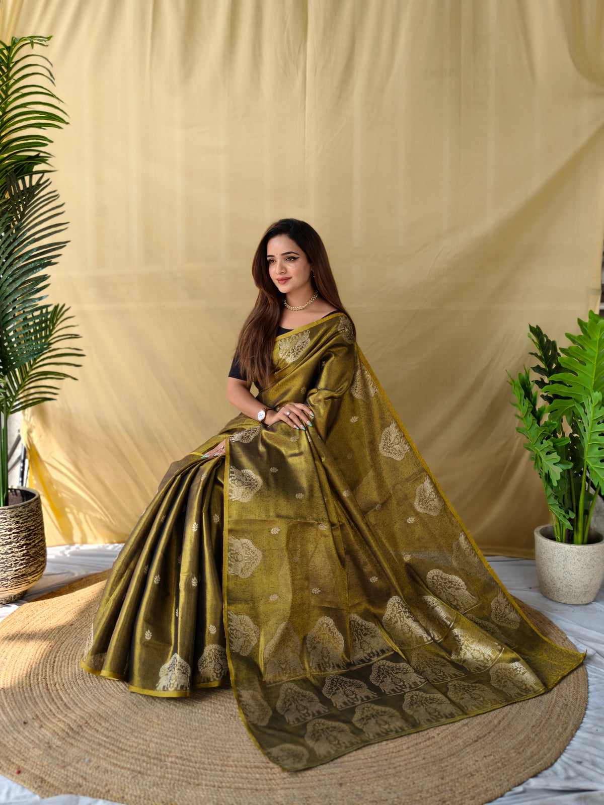 Saubhagyavati Premium Zari Tissue Saree