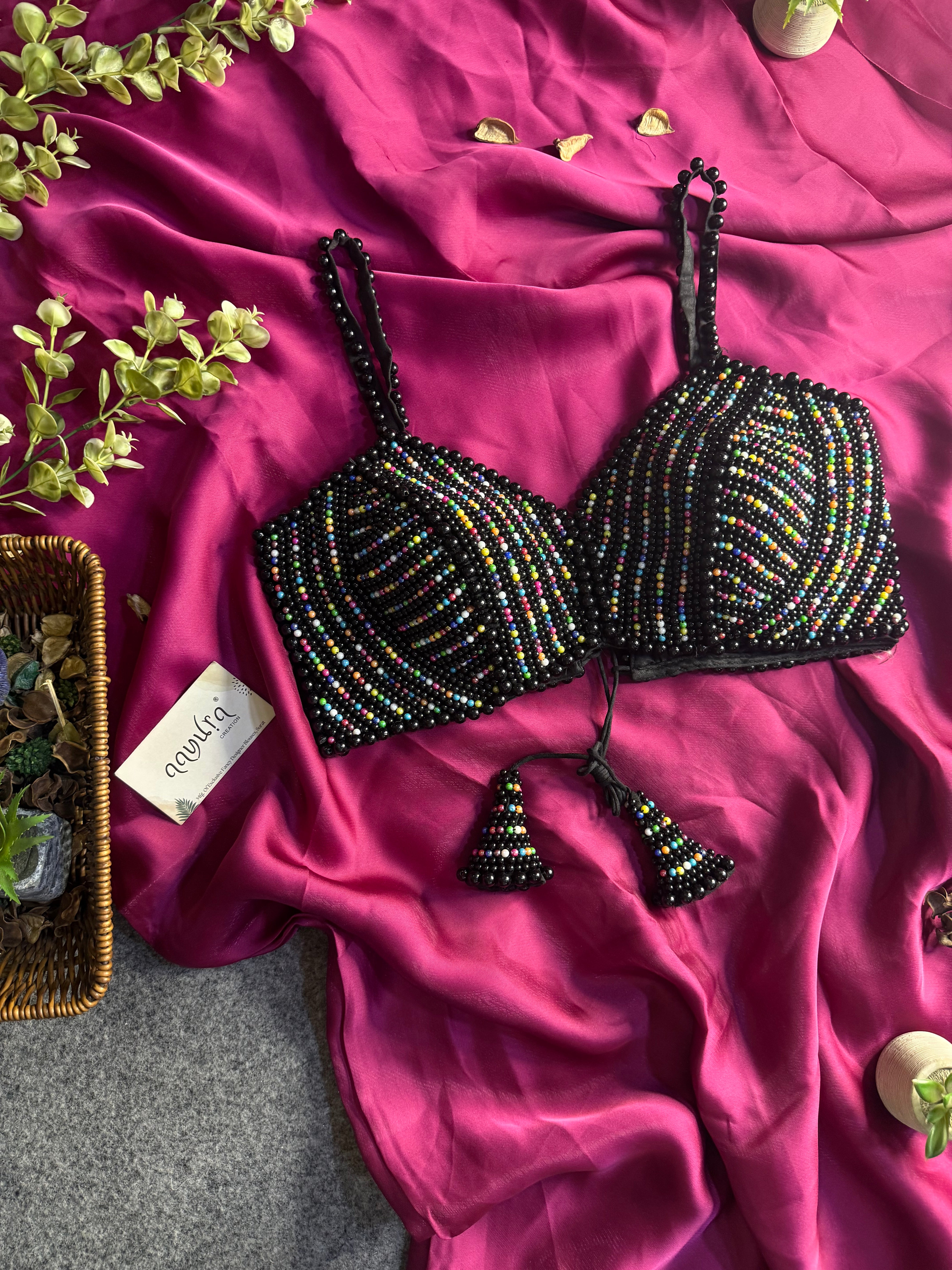 Elysia Black Pearl Saree Set