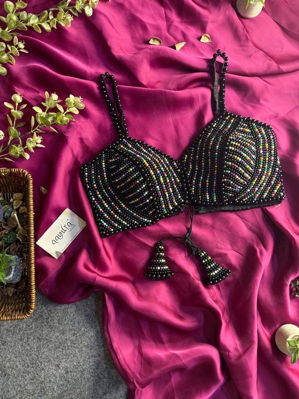 Elysia Black Pearl Saree Set