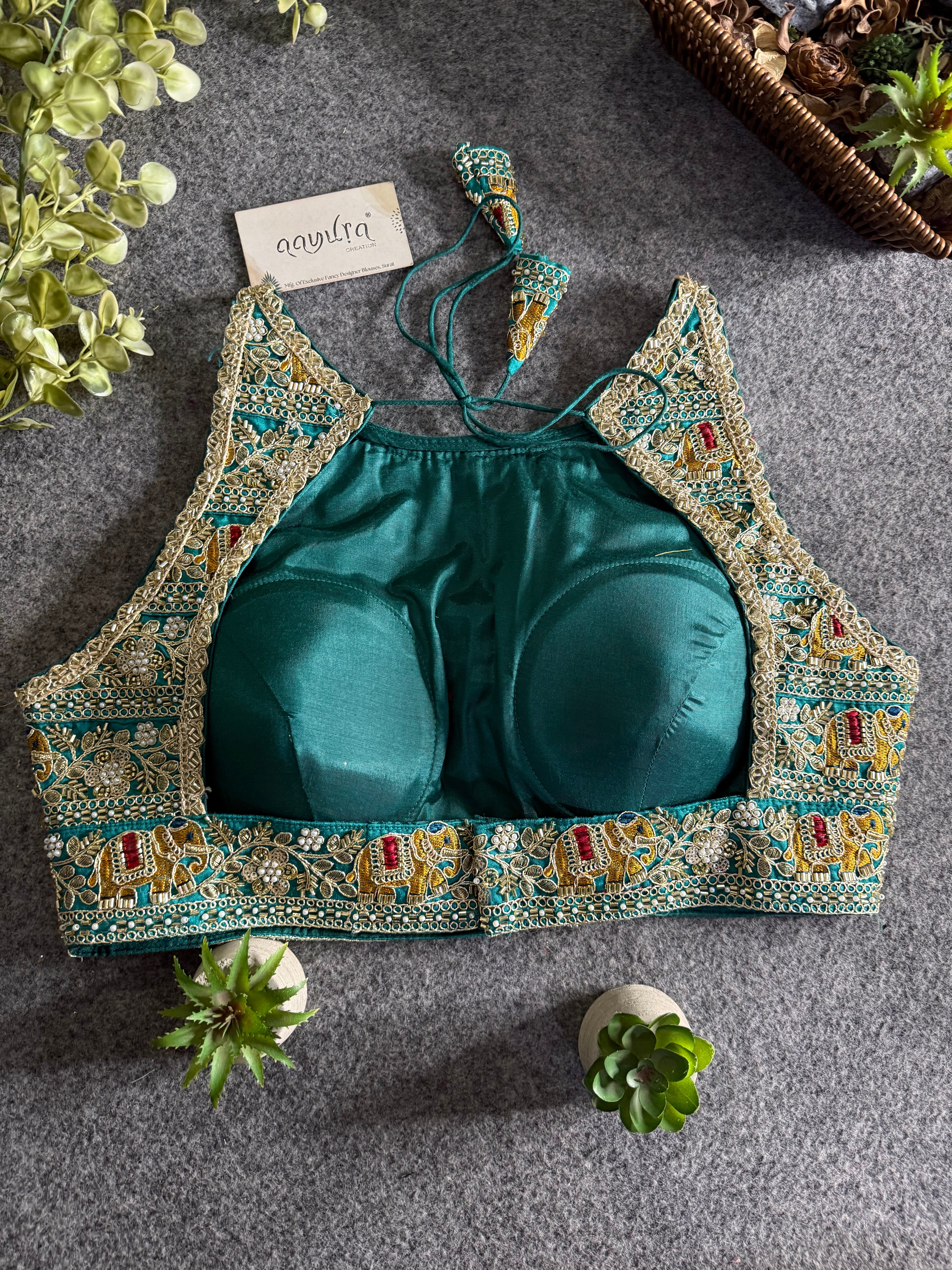 Elegant Sequence Embroidery Lace Work Blouse