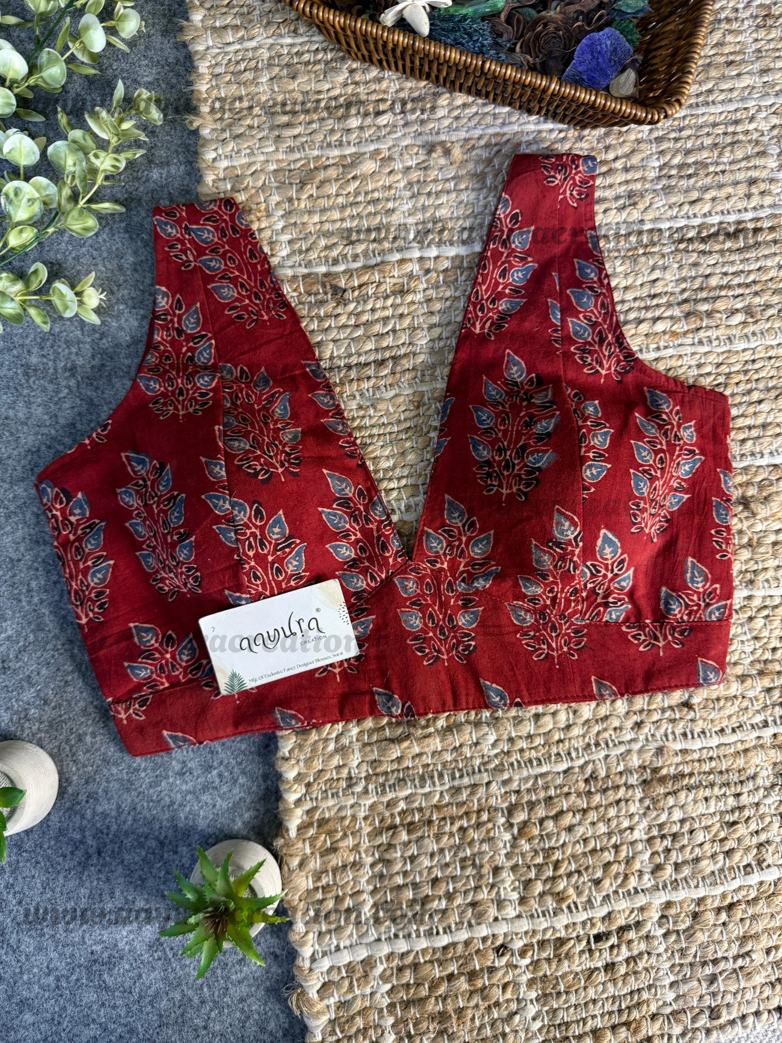 Ajrakh V Neck