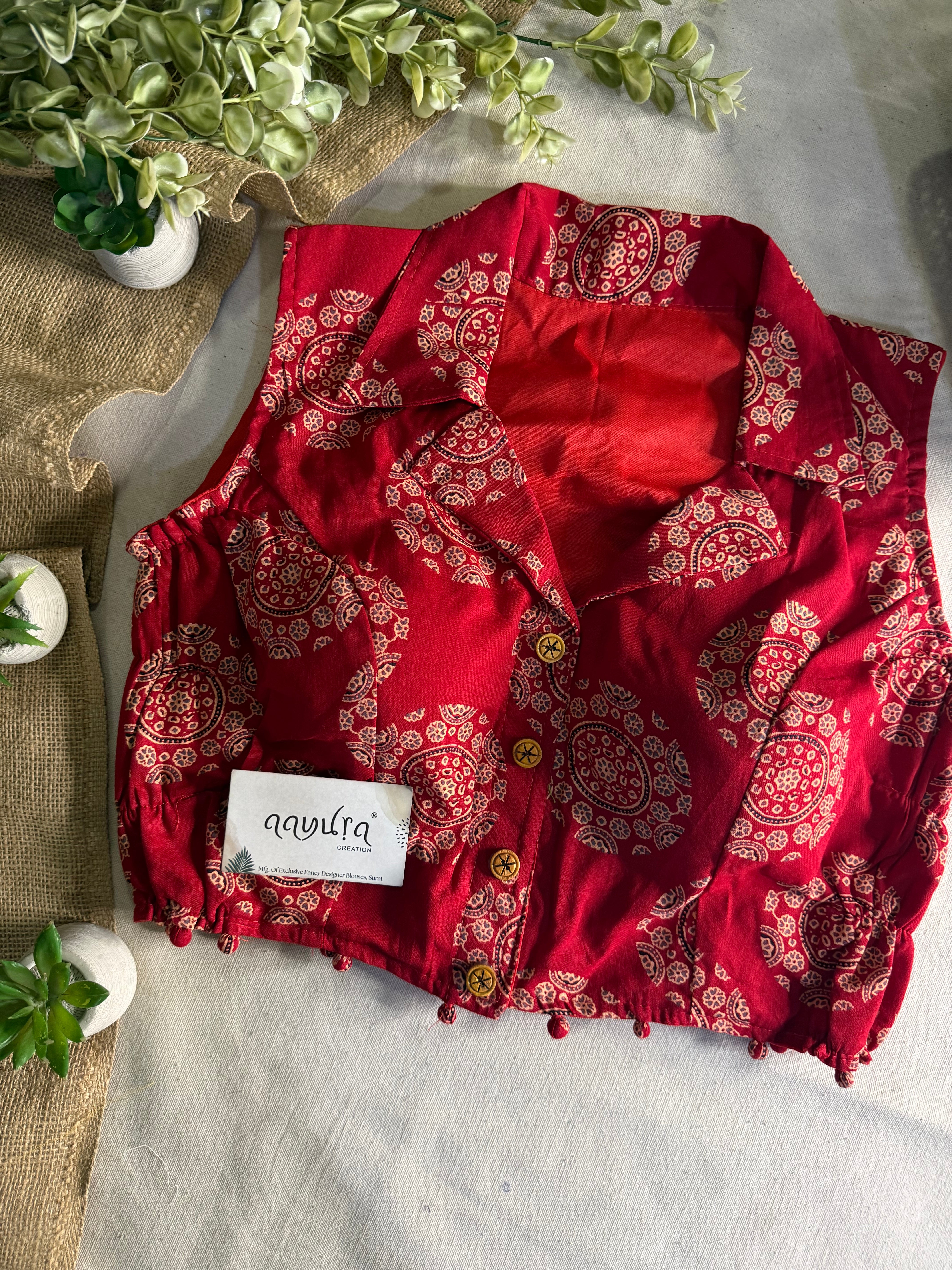 Ajrakh Streatchable Blouse