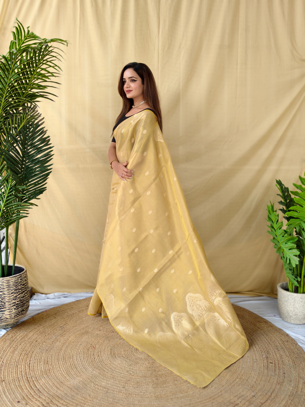 Saubhagyavati Premium Zari Tissue Saree