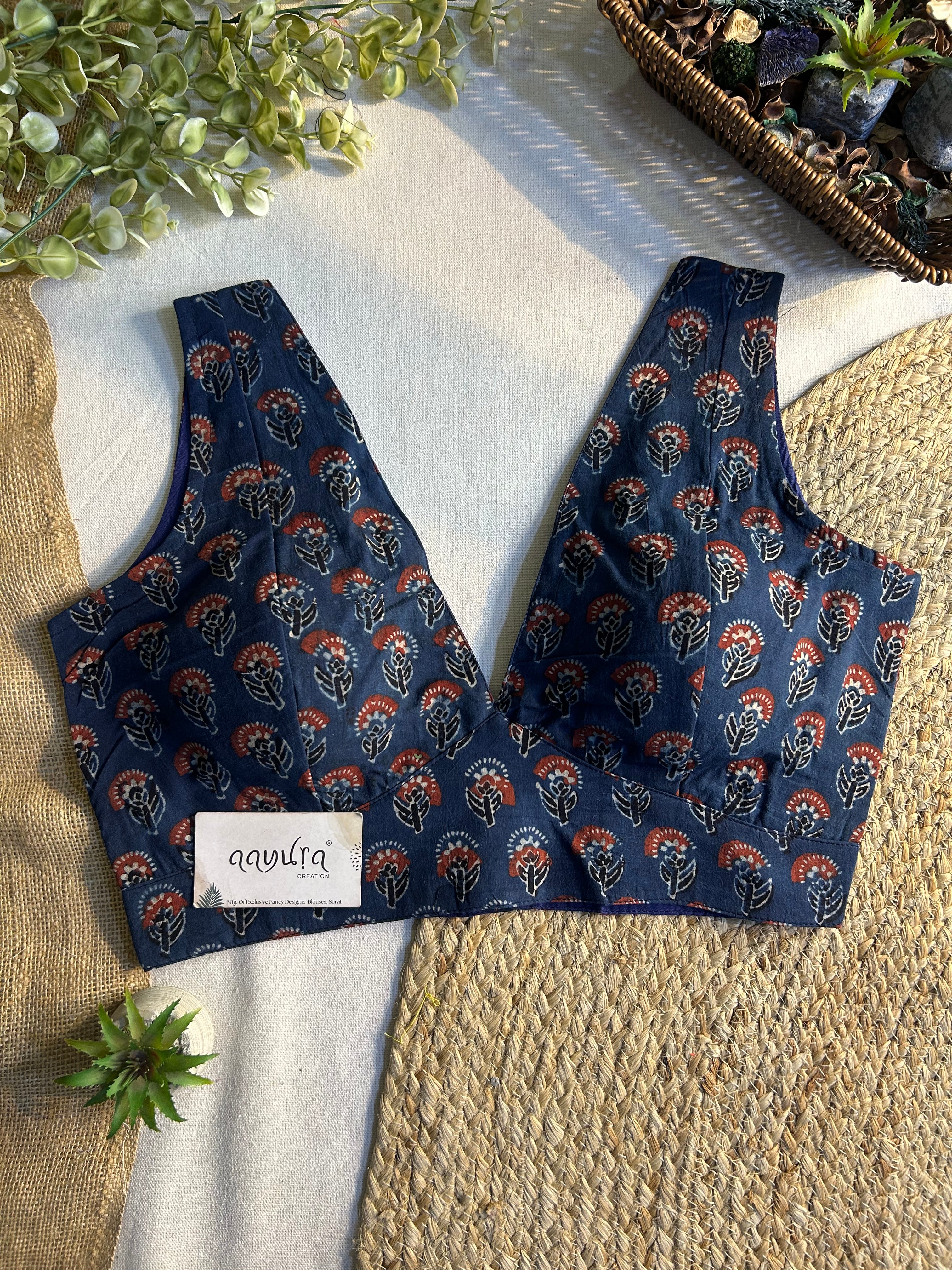 Ajrakh V Neck