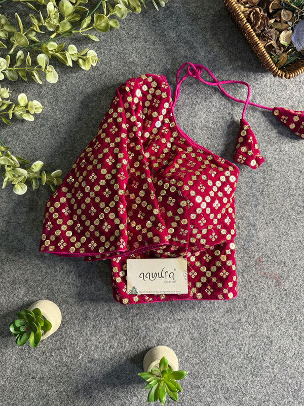 Velvet Shringar Zari Designer Blouse