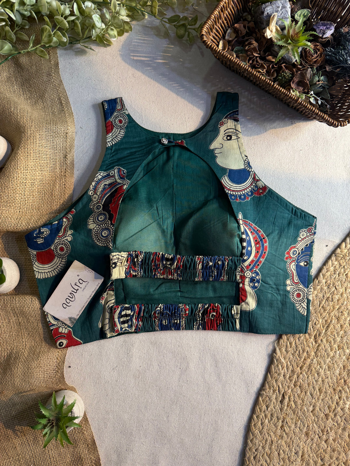 StyleEase Cotton Halter Designer Blouse