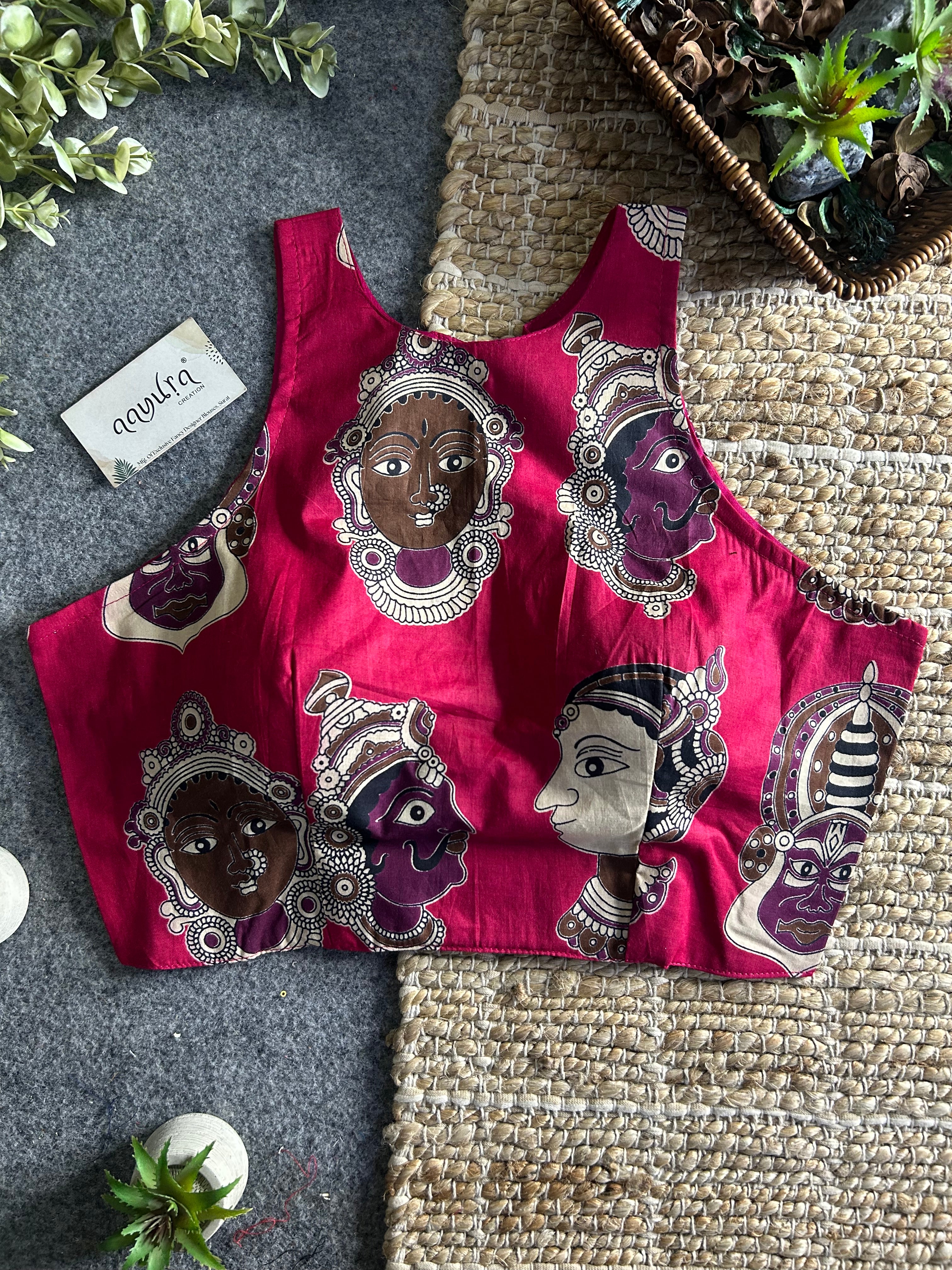 StyleEase Cotton Halter Designer Blouse