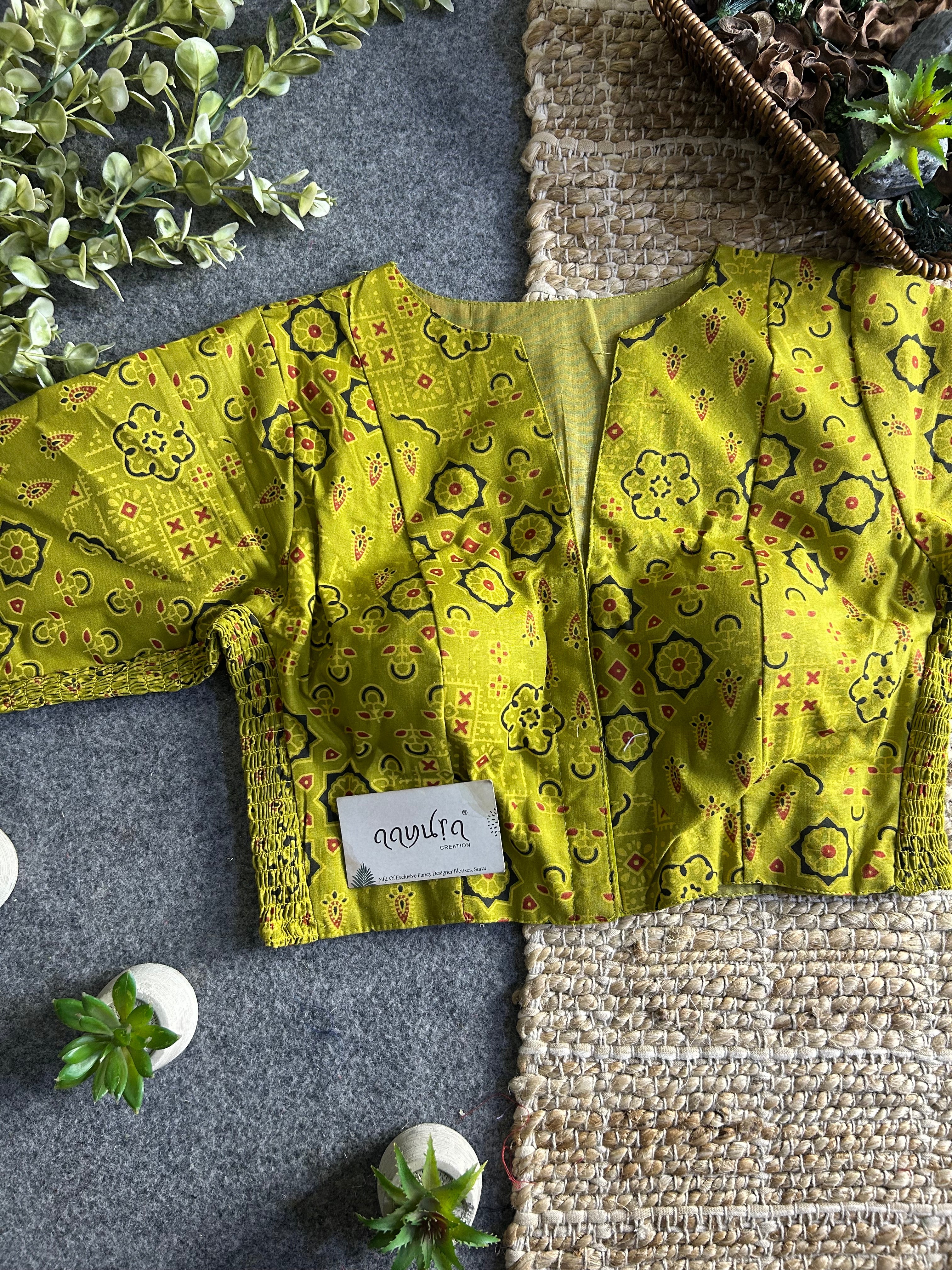 Comfort Fit Cotton Ajrakh Print Blouse