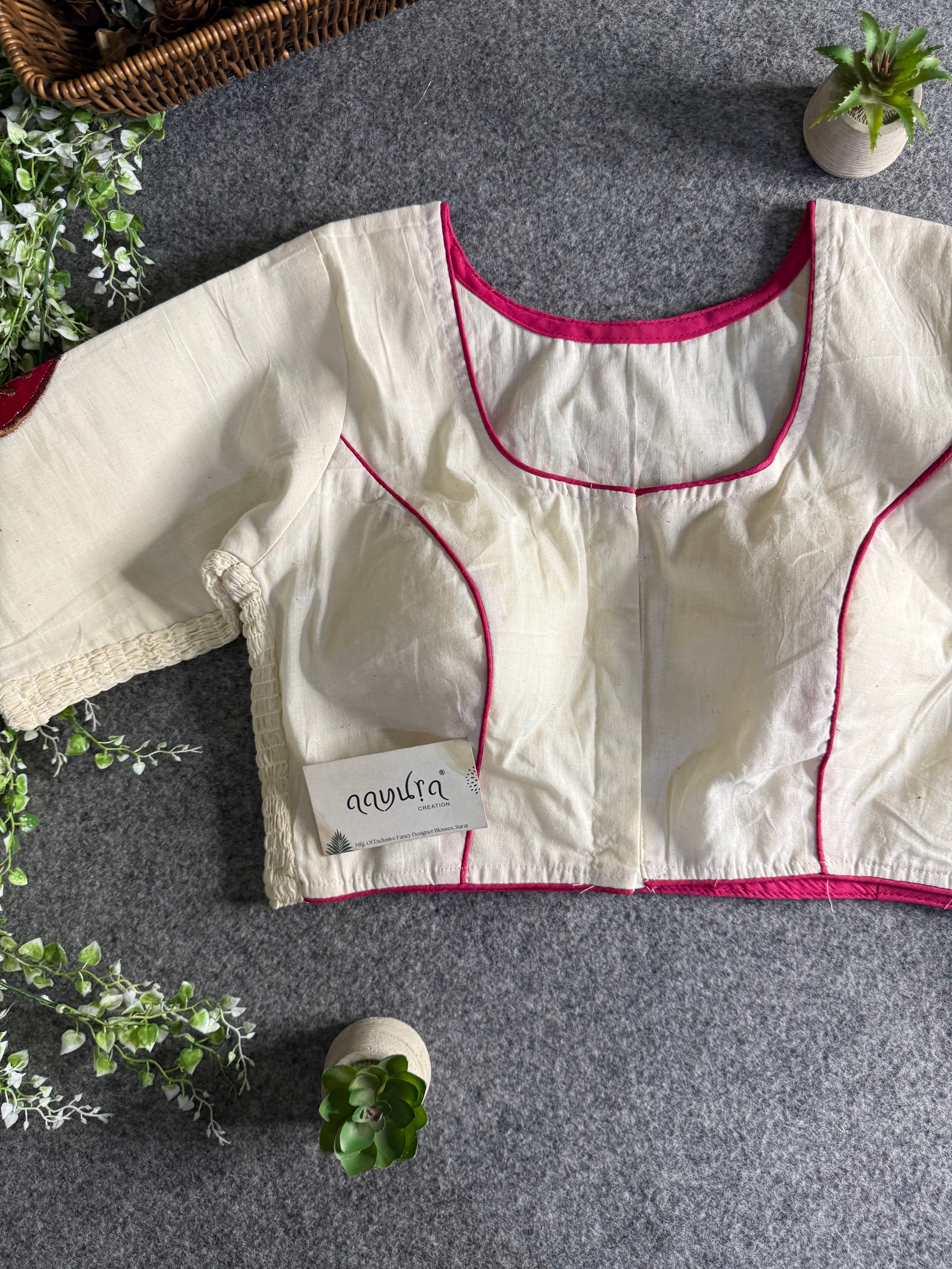 Khadi Threaded Streatchable Blouse