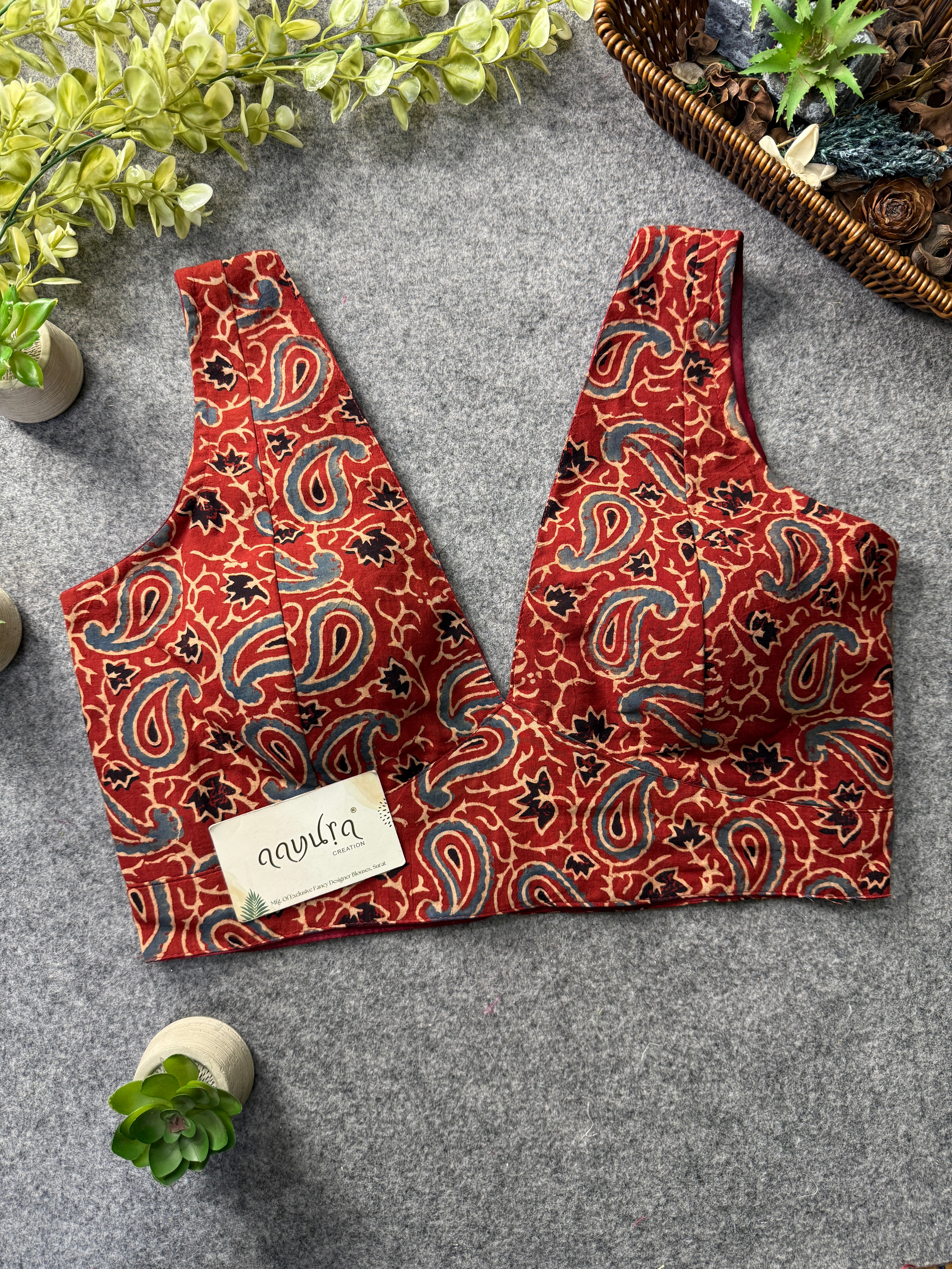 Ajrakh V Neck