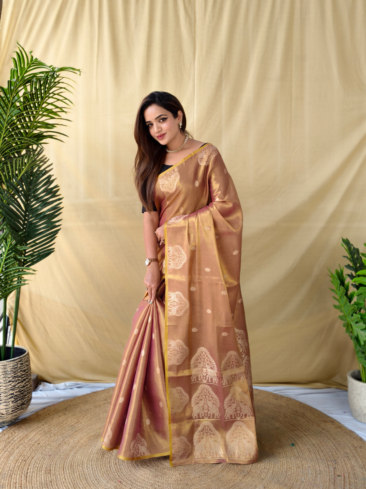 Saubhagyavati Premium Zari Tissue Saree