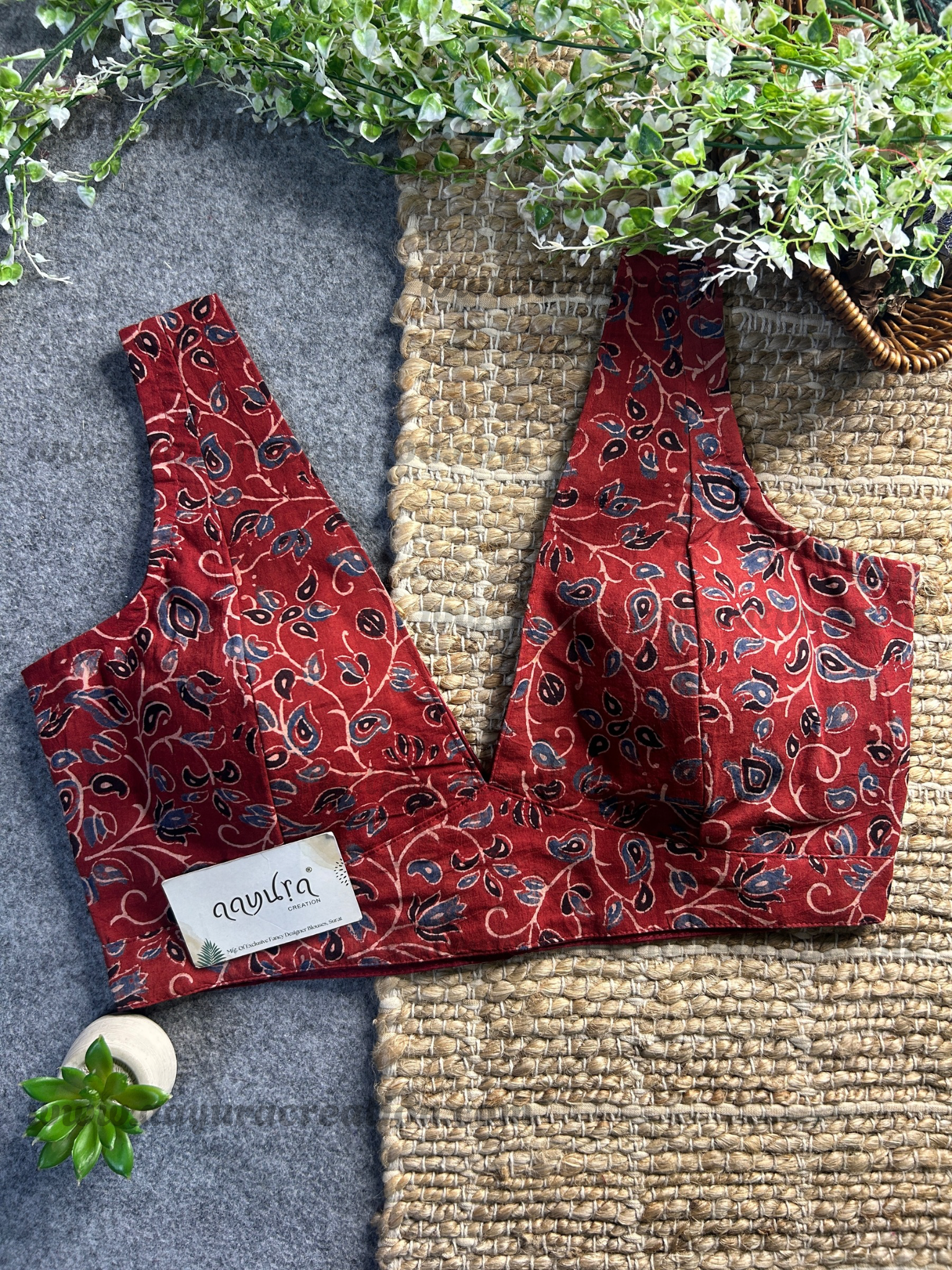 Ajrakh V Neck