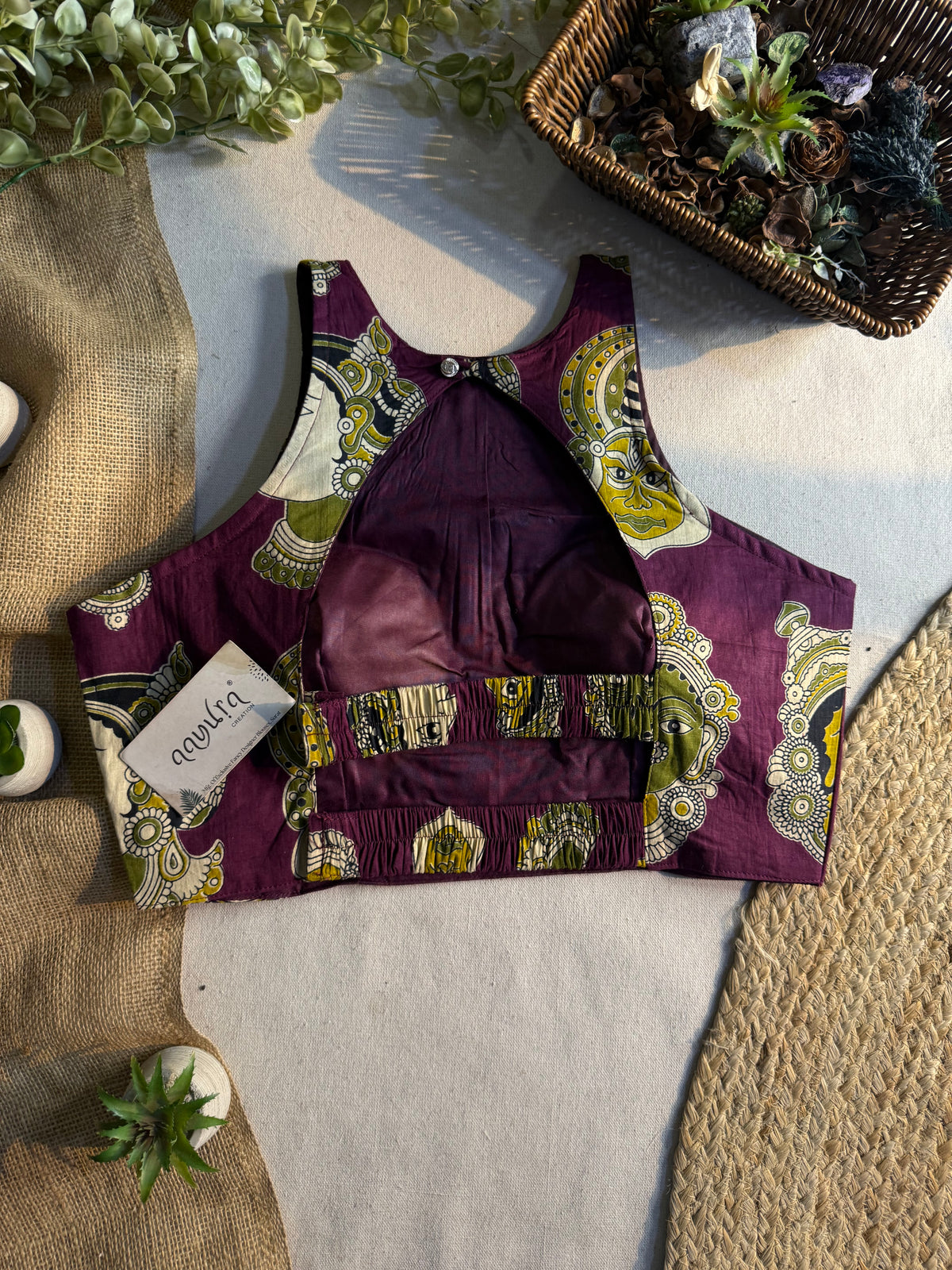 StyleEase Cotton Halter Designer Blouse
