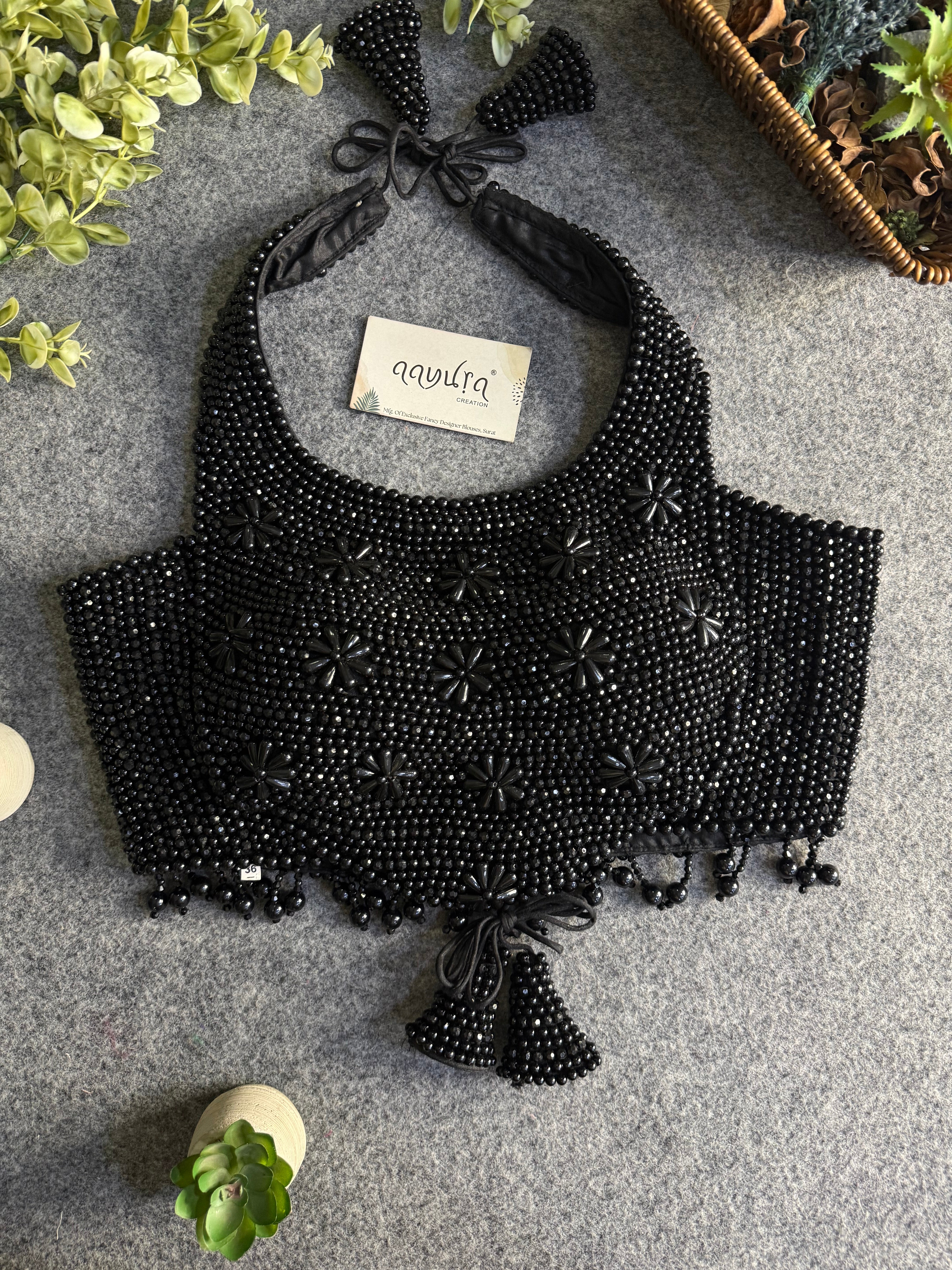 Pearl Halter Black