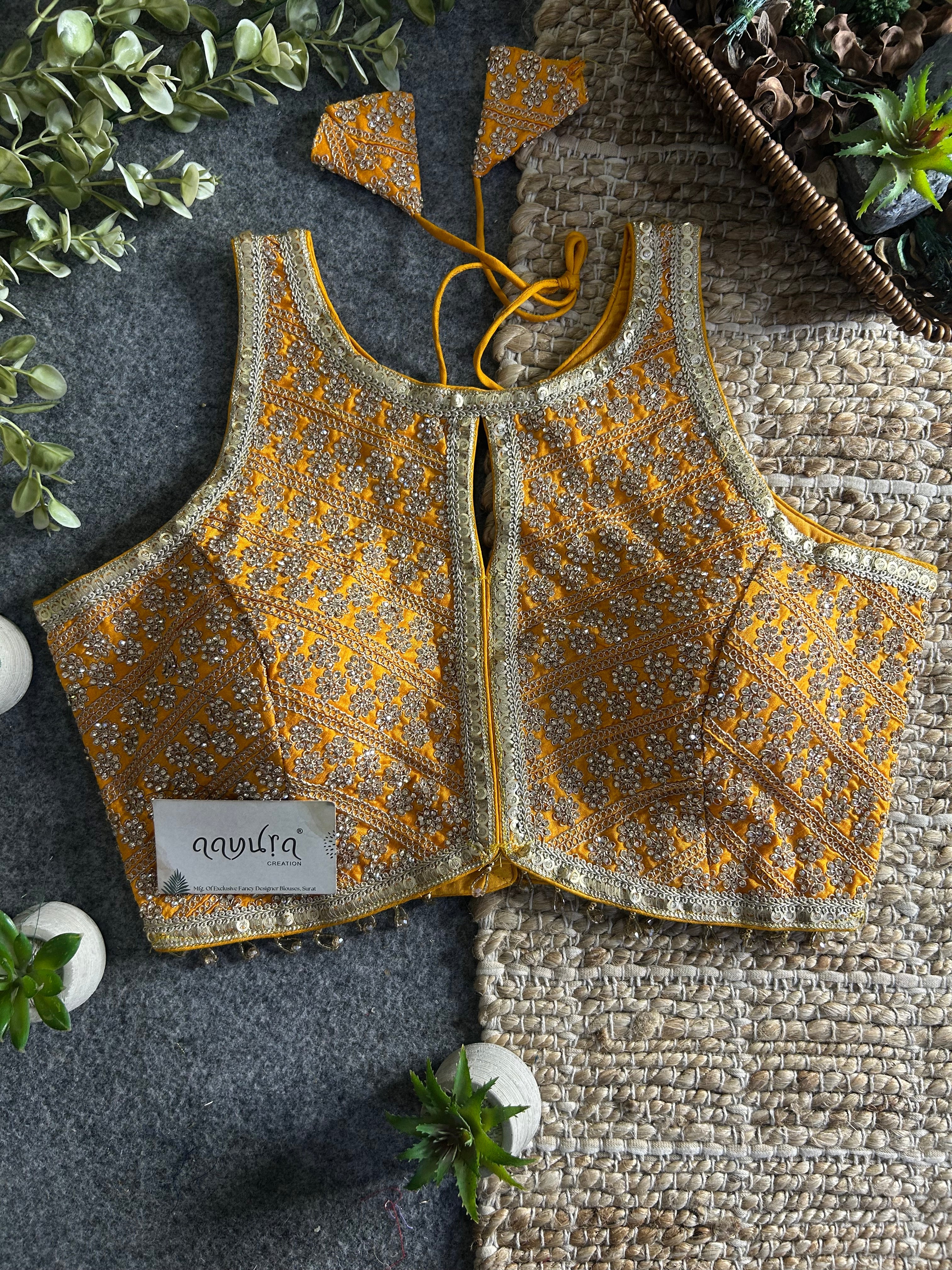 Heavy Stone Work Designer Lace Blouse