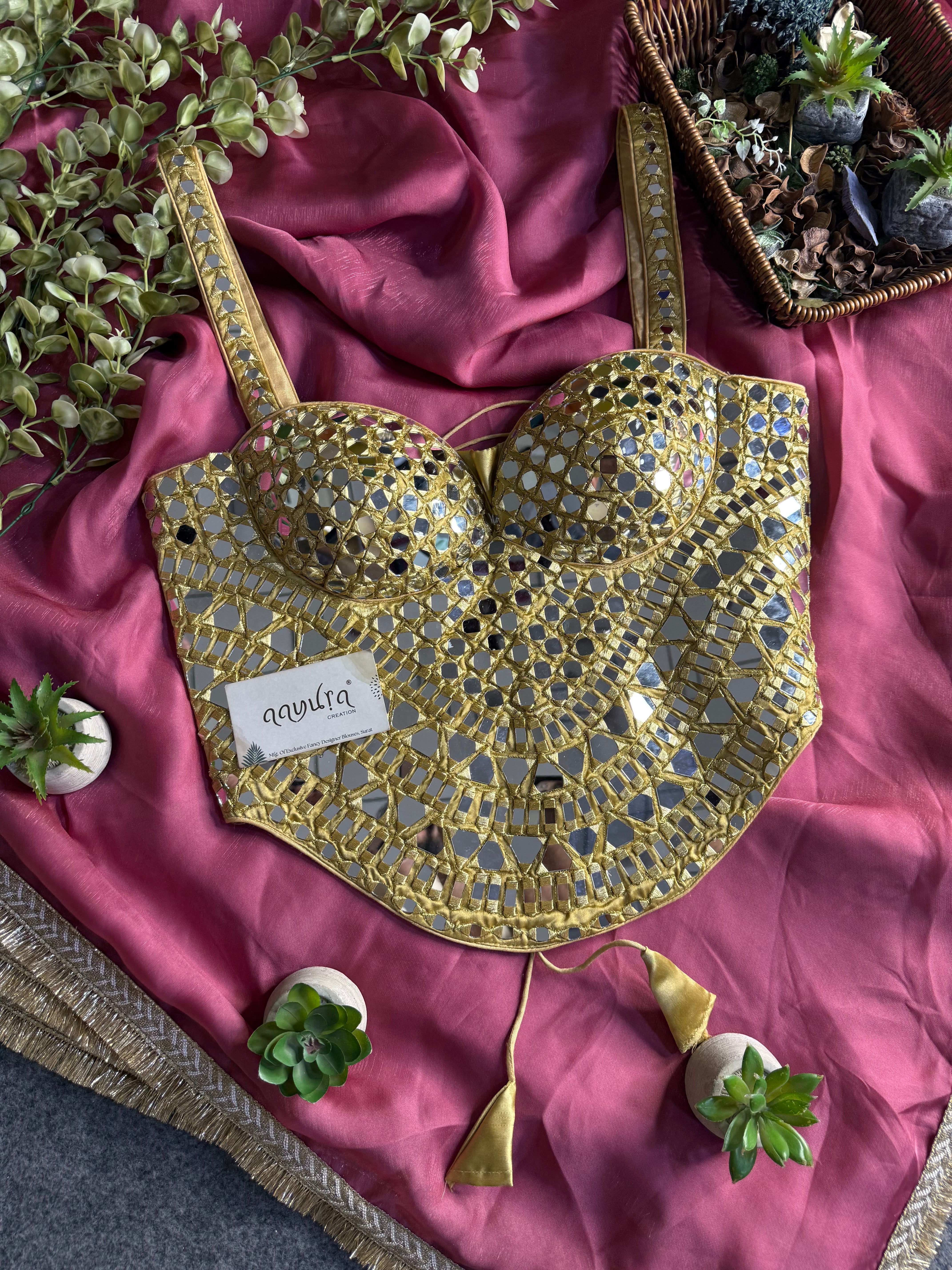 Luxe Bloom Burberry Satin Silk Saree Set