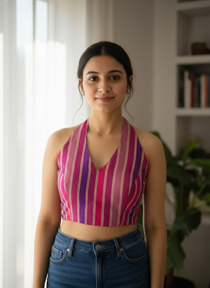 Banarasi Modern Halter Neck