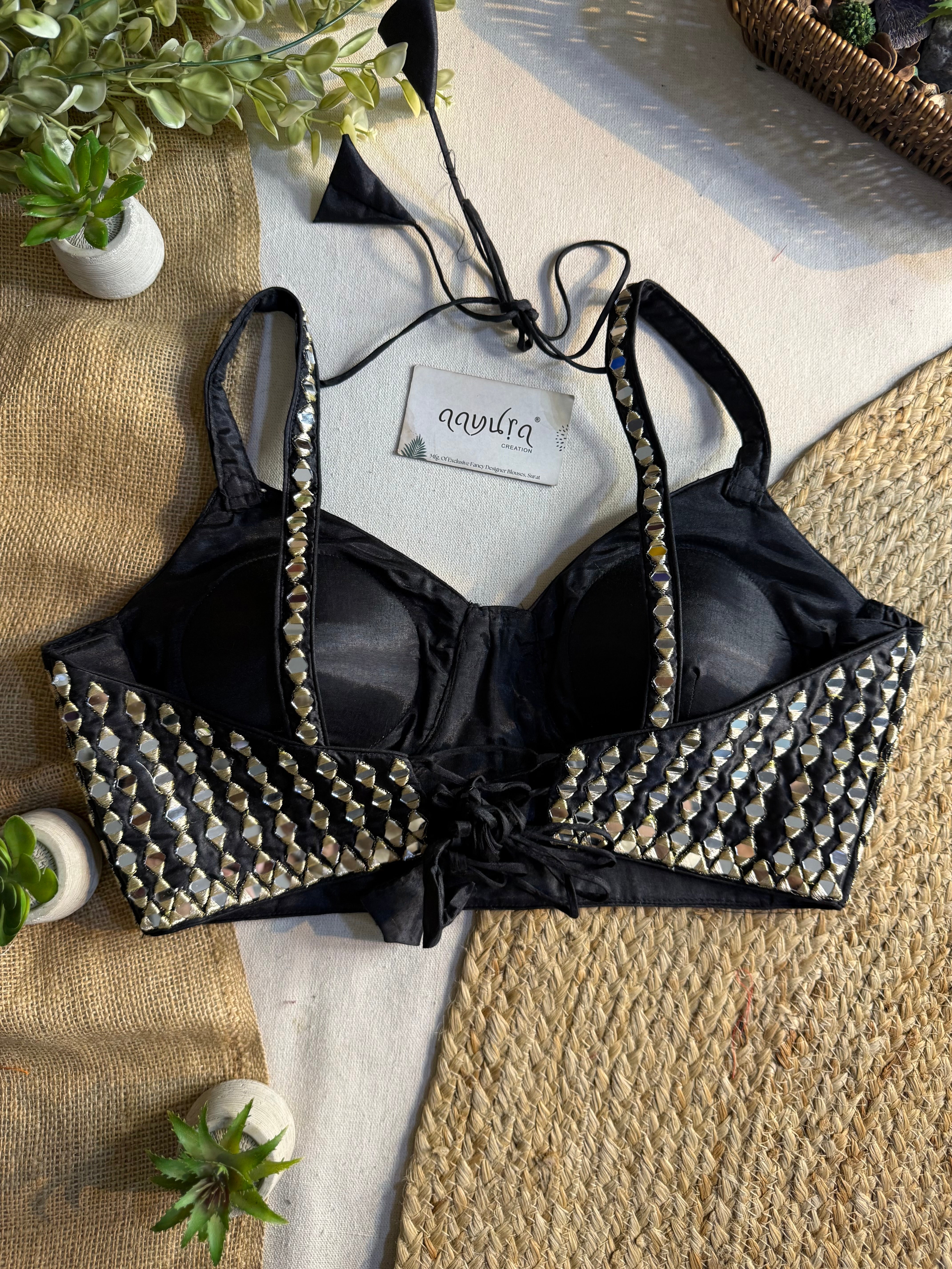 Jashn Mirror Work Strap Blouse