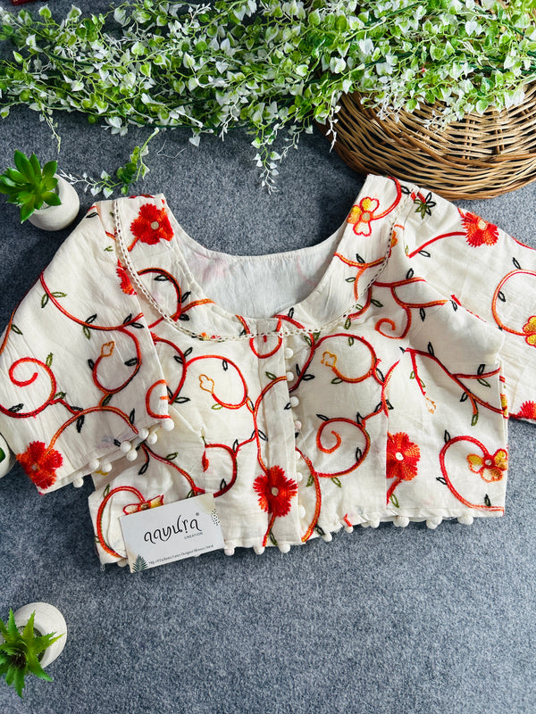 Khadi Cotton Collar Blouse