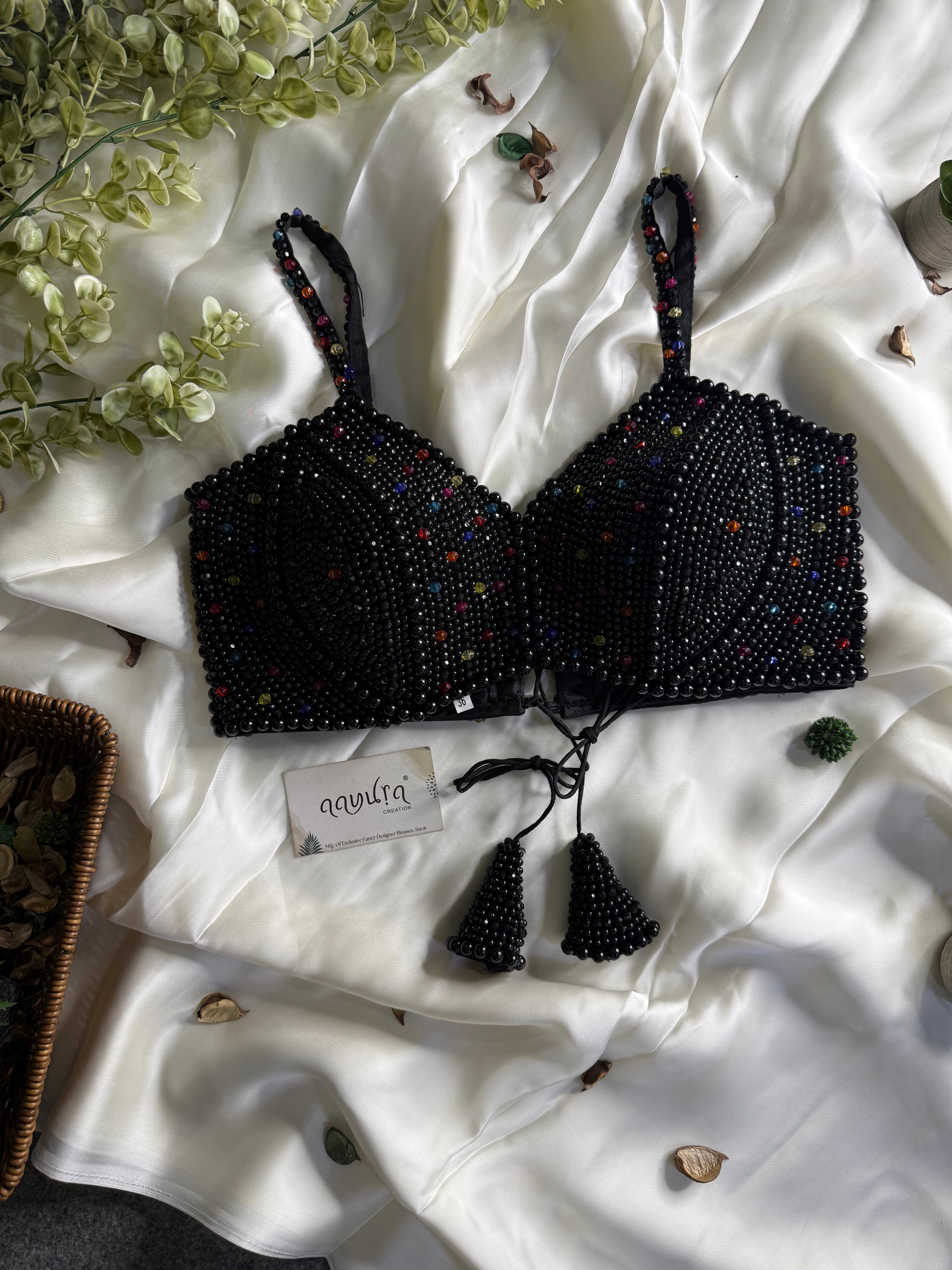 Virelle Black Pearl Bloom Saree