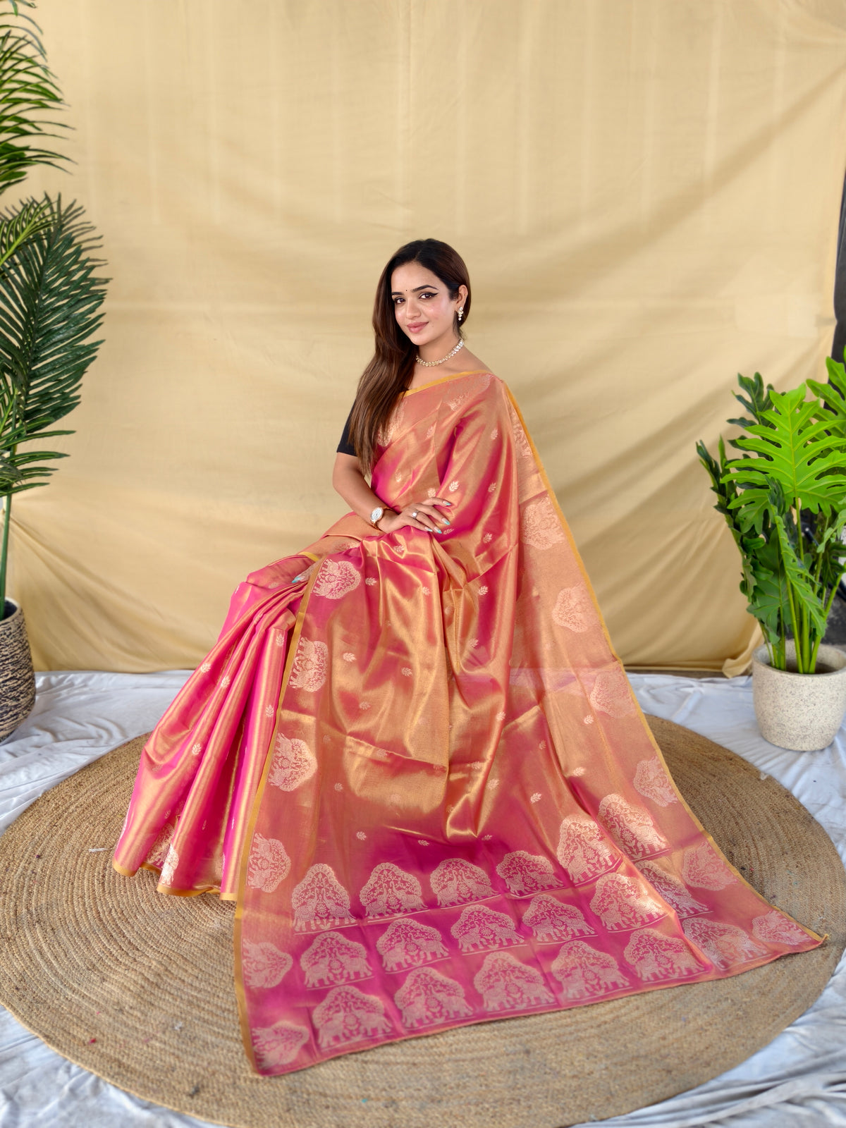 Saubhagyavati Premium Zari Tissue Saree