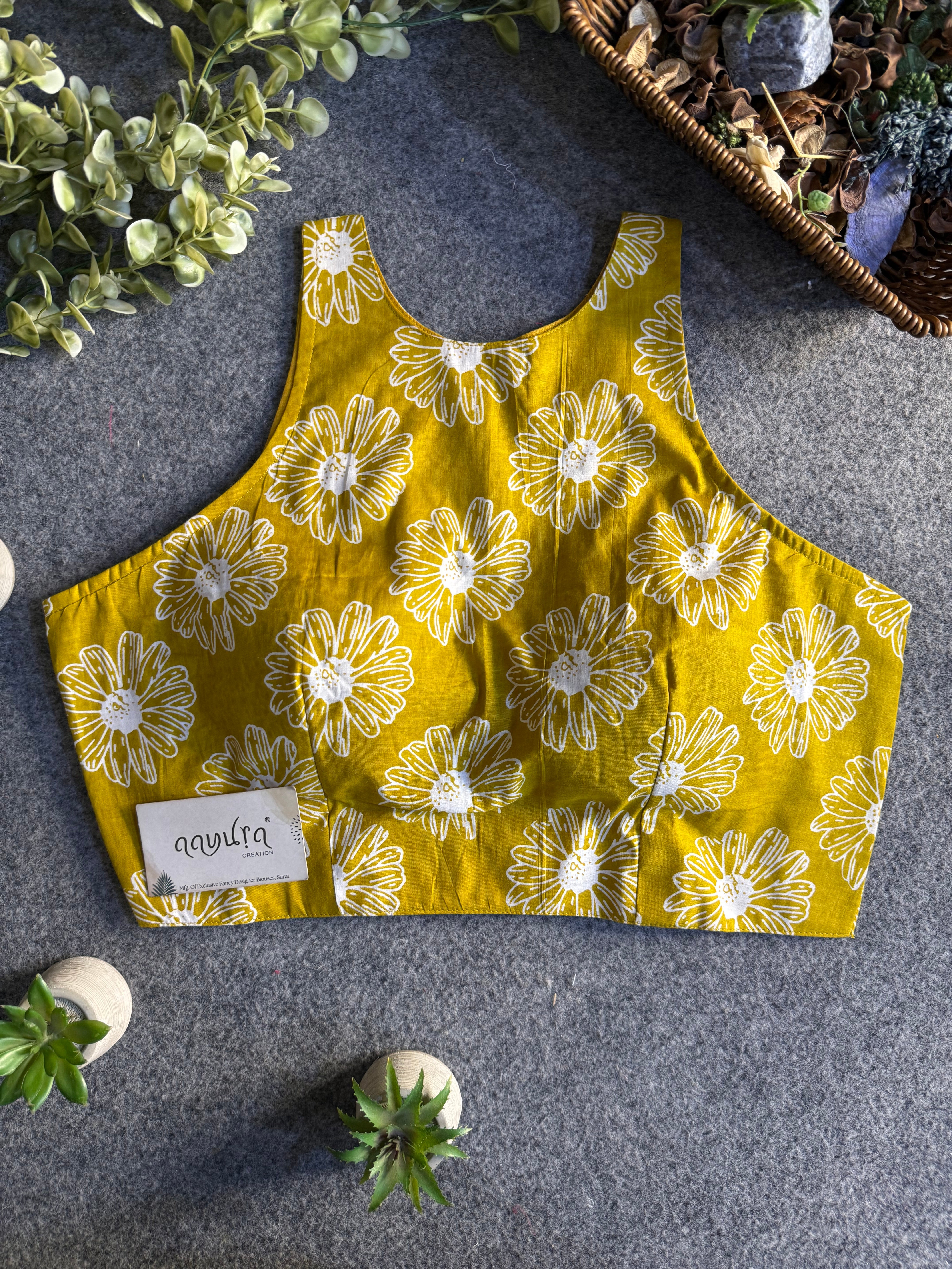 StyleEase Cotton Halter Designer Blouse