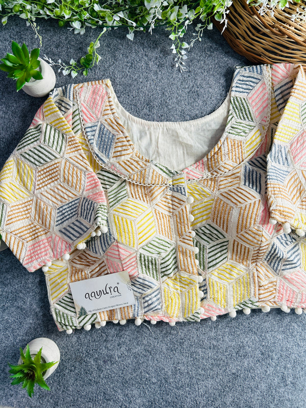 Khadi Cotton Collar Blouse