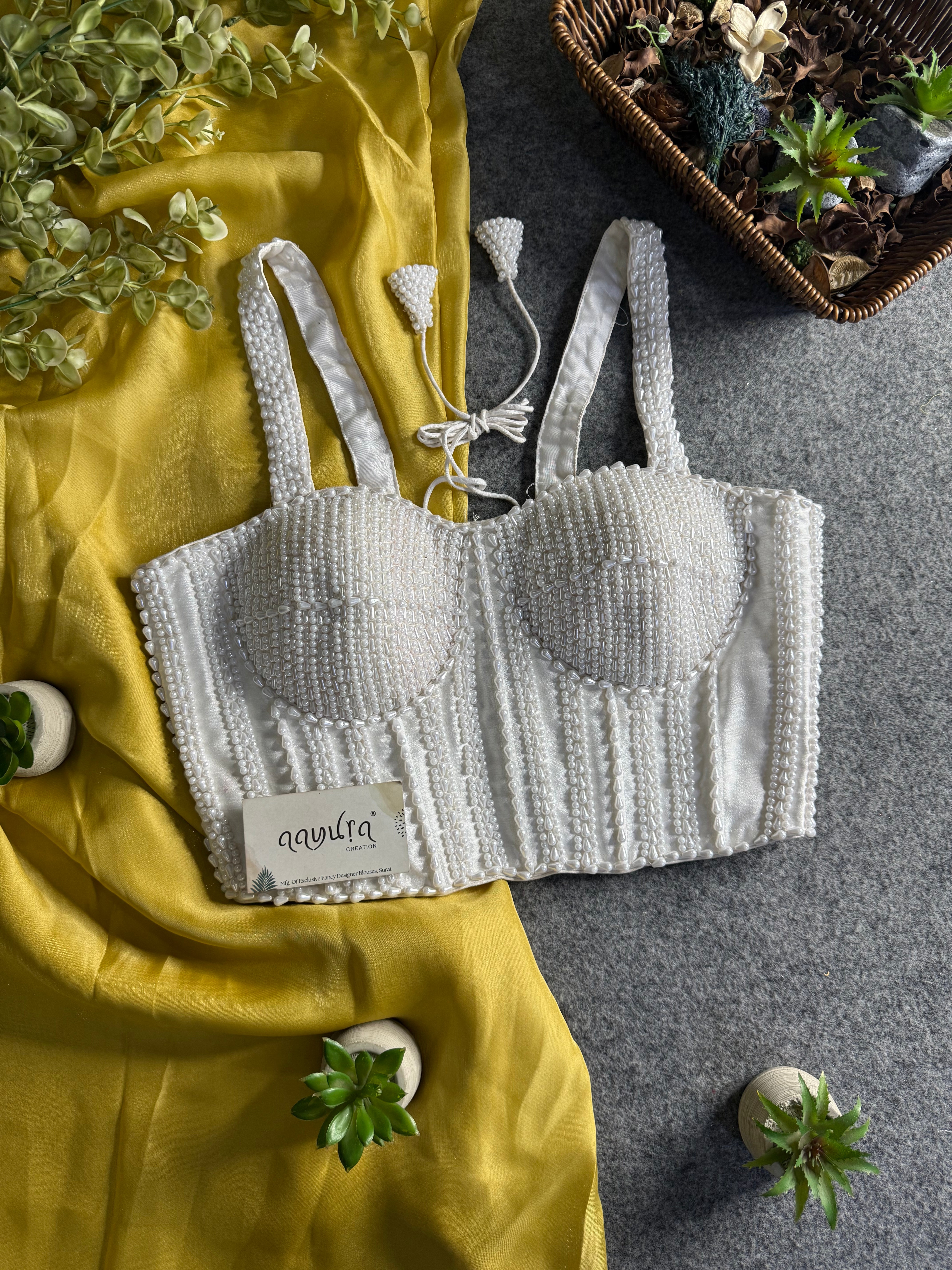 Aleena Pearl Bloom Satin Silk Ensemble