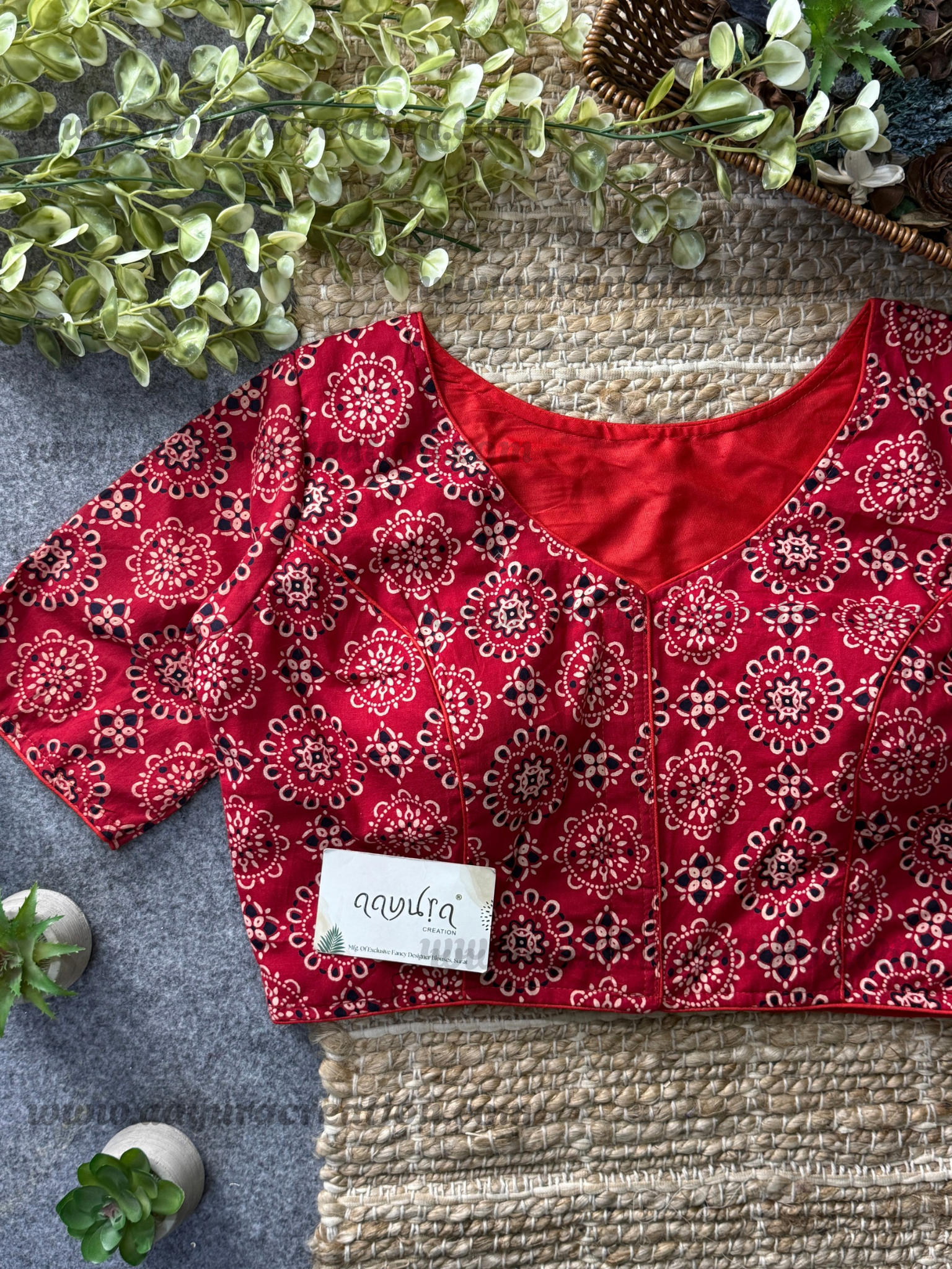 Ajrakh Boatneck Blouse
