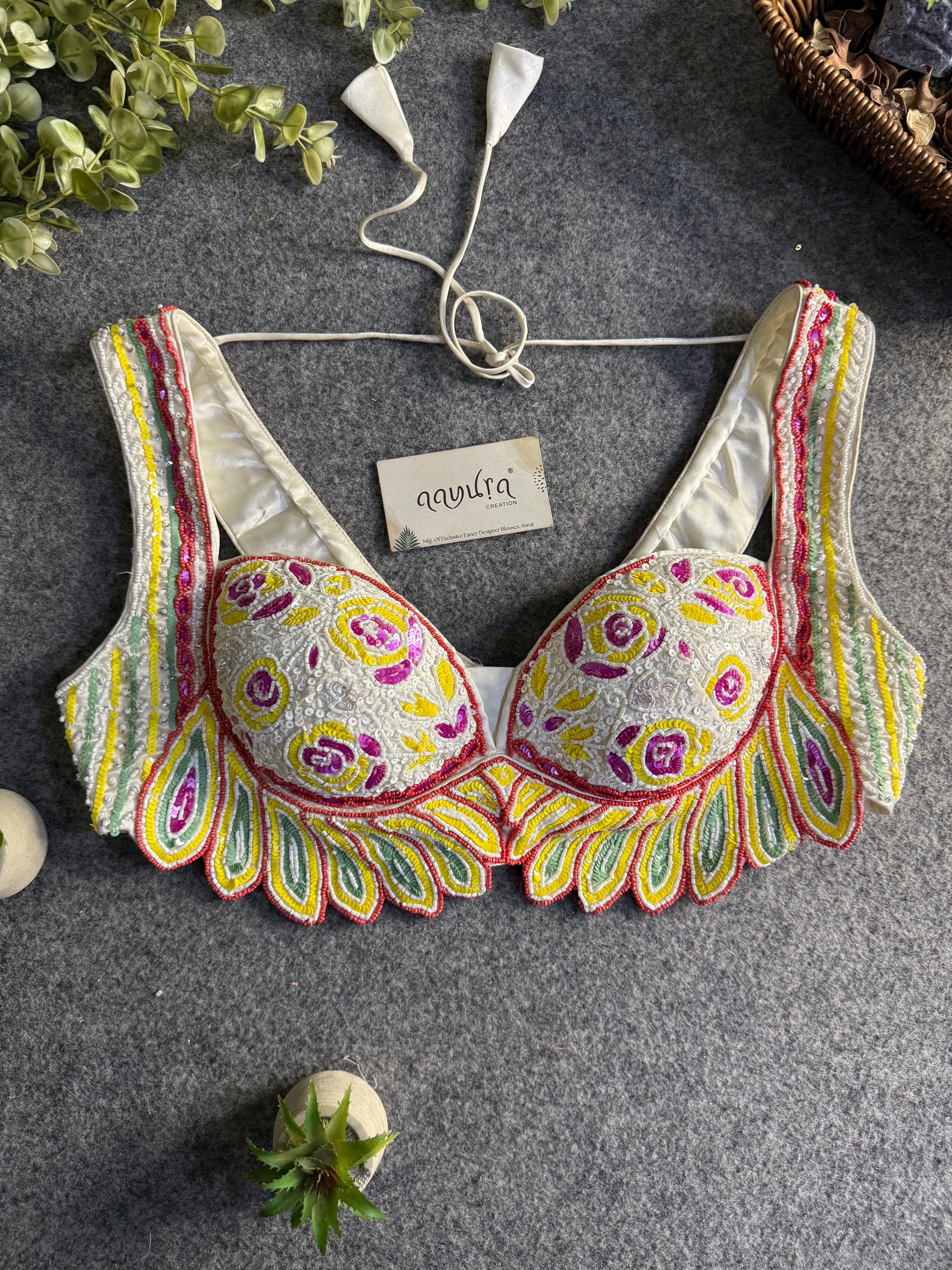 Elegant Silk Handcrafted Blouse