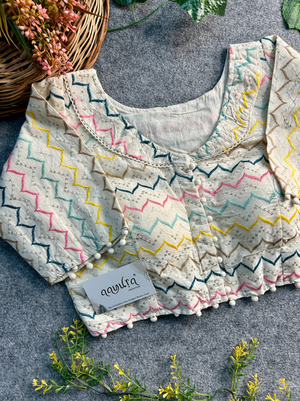 Khadi Cotton Coller Blouse