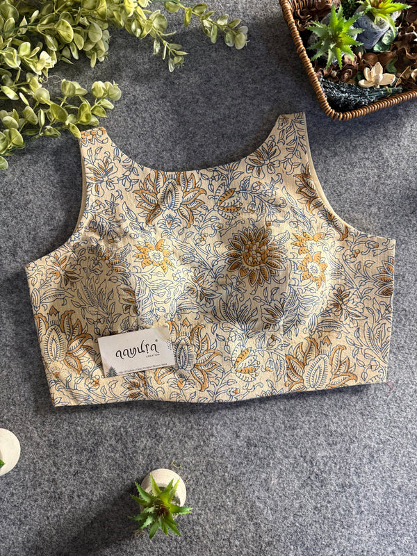 Boatneck Ajrakh Blouse