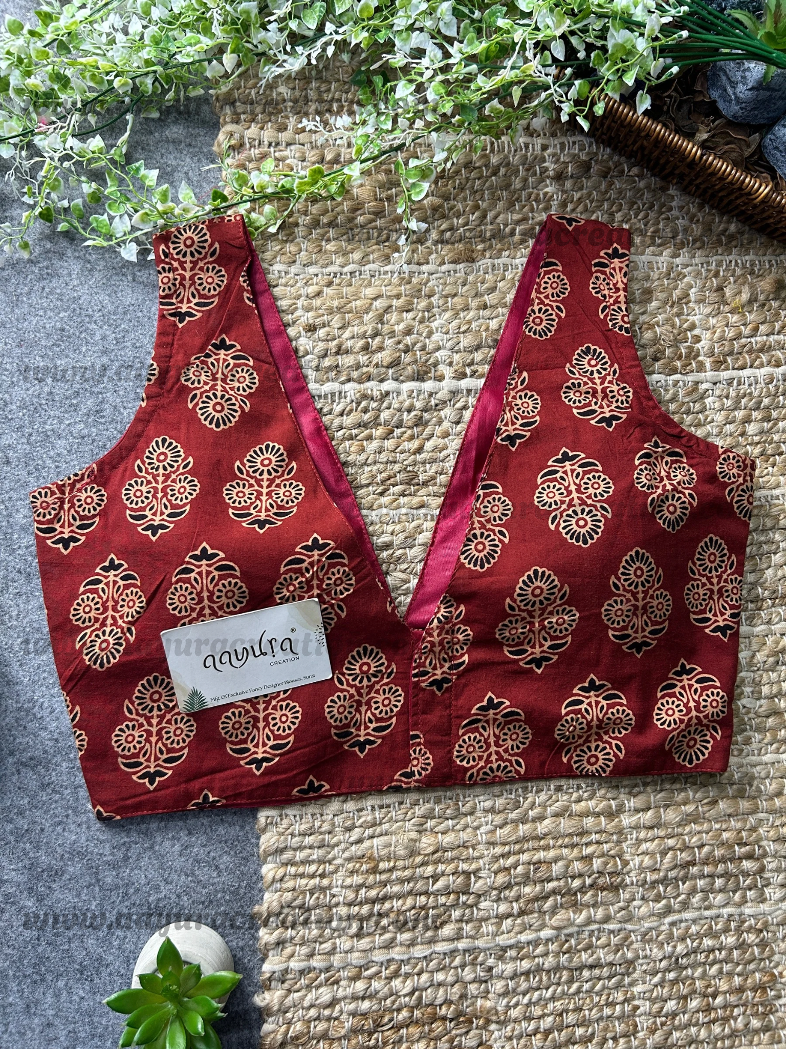 Ajrakh V Neck