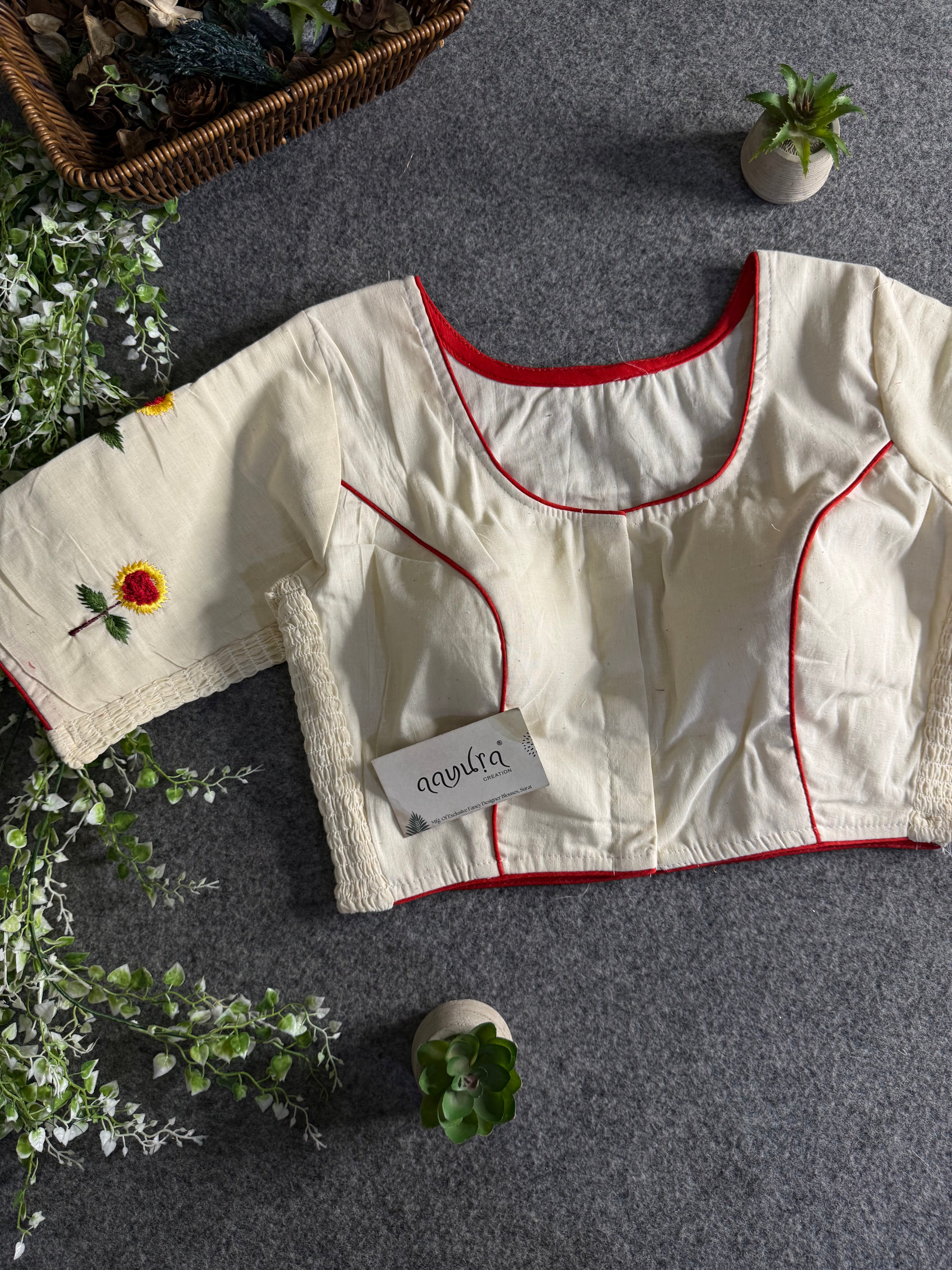 Khadi Threaded Streatchable Blouse