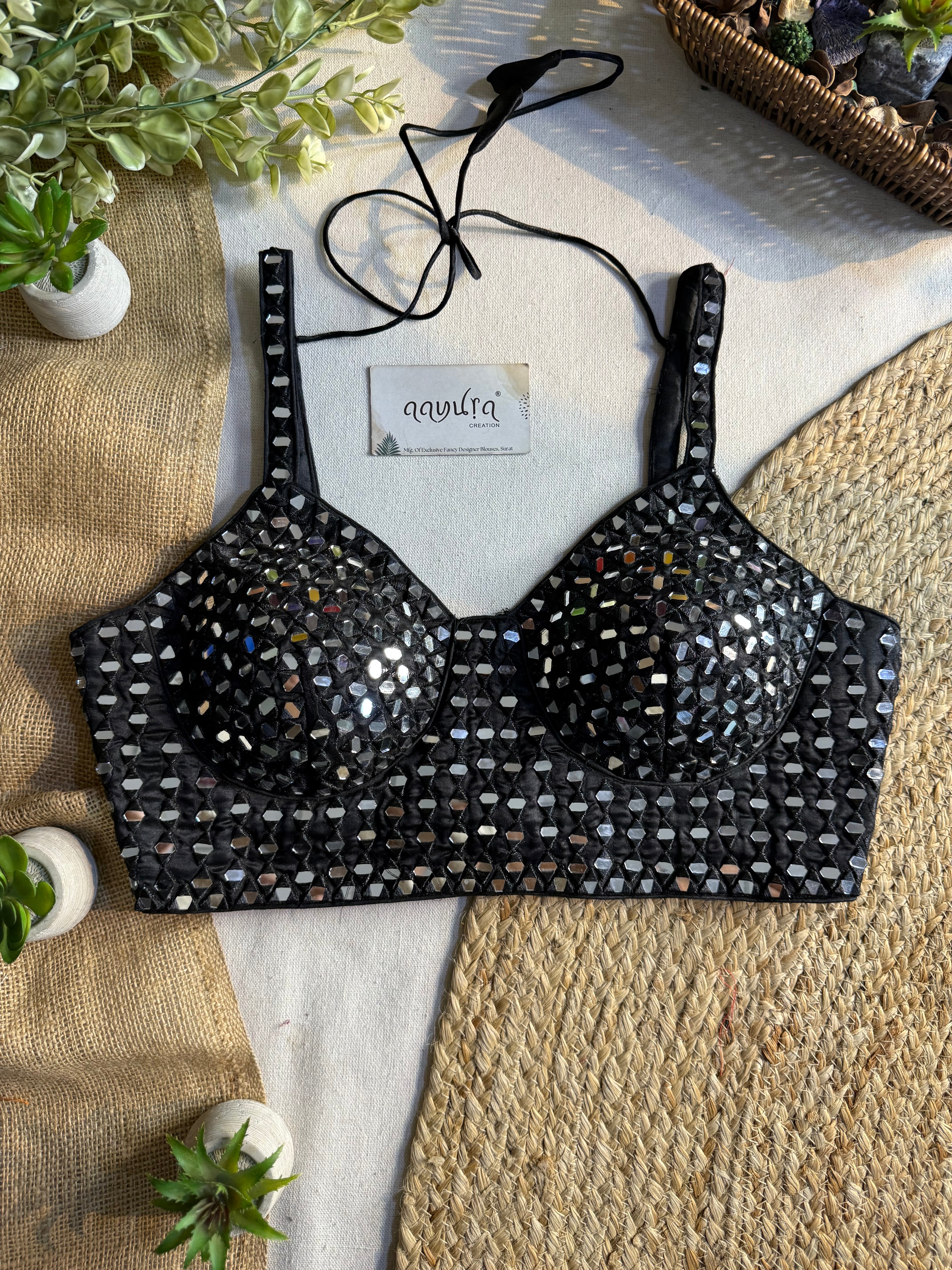 Jashn Mirror Work Strap Blouse