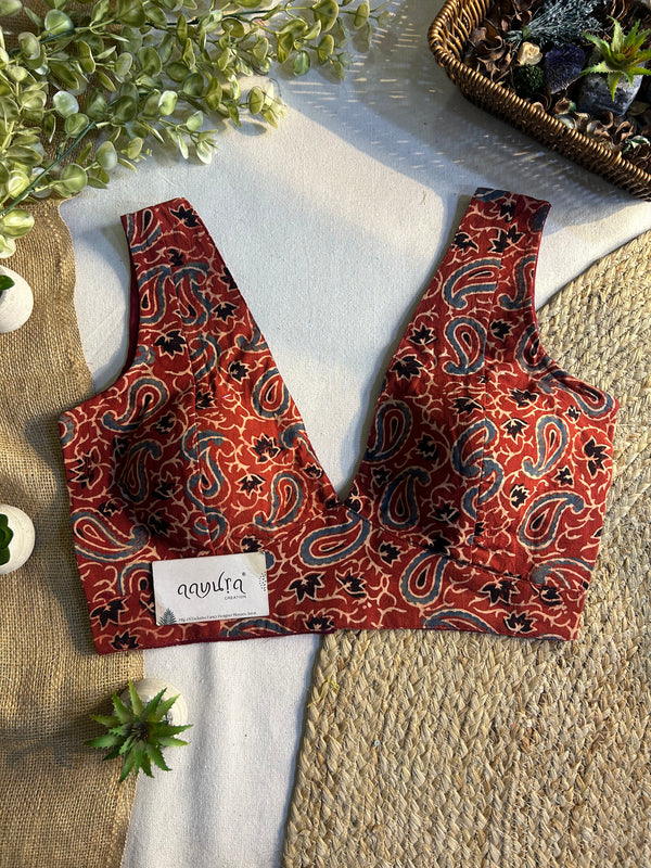 Ajrakh V Neck